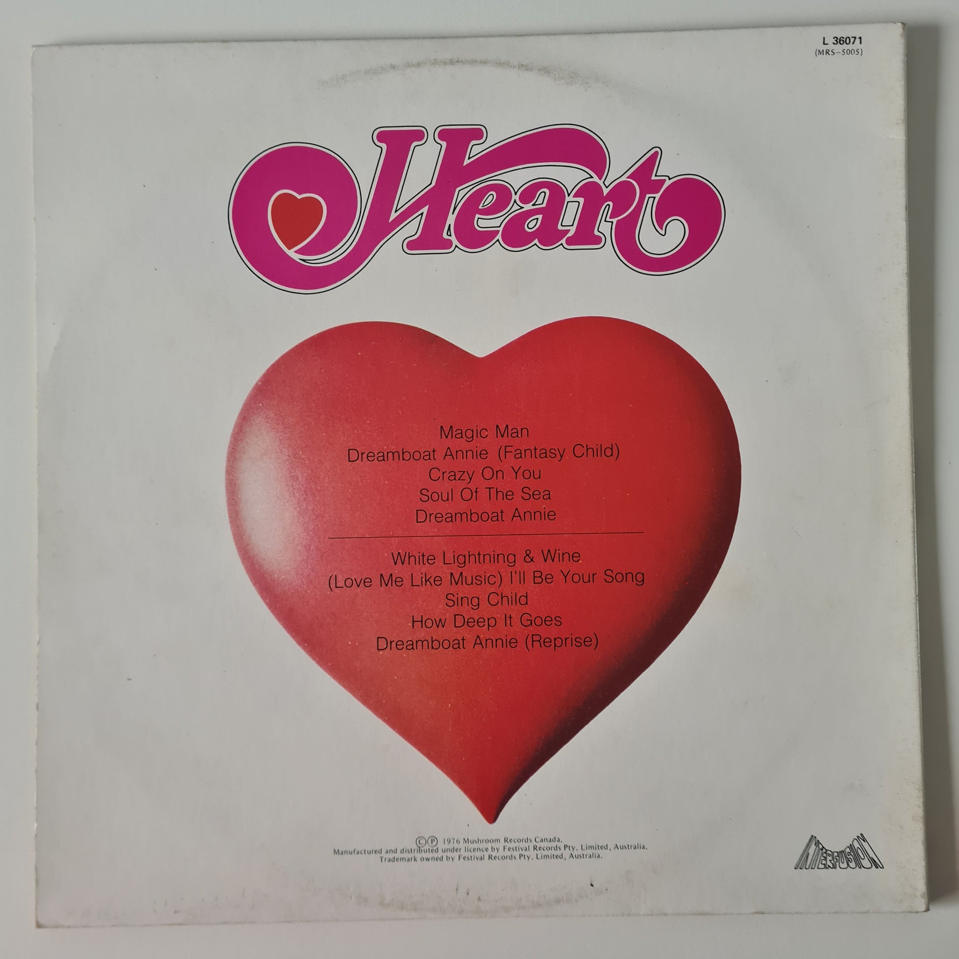Heart – Dreamboat Annie - 1975 (1976 Australian Pressing) - Vinyl Record LP - Sound Hound Records