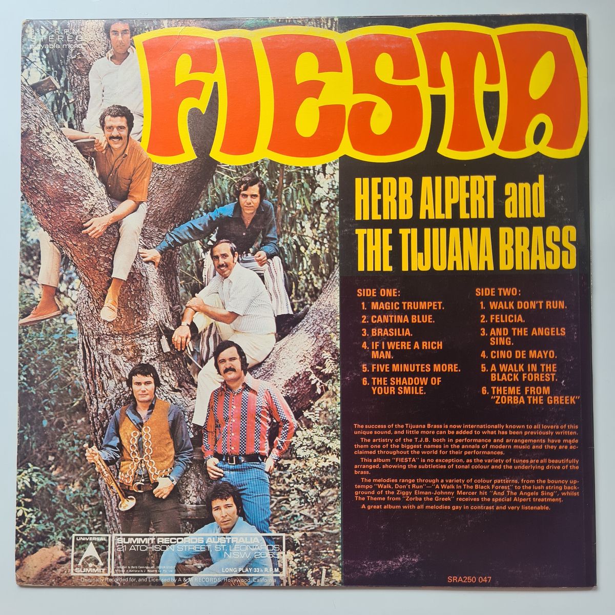 Herb Alpert & The Tijuana Brass – Fiesta - 1972 - Vinyl Record LP