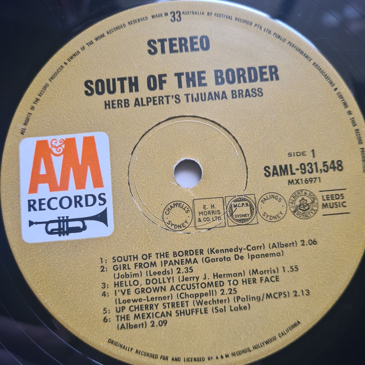 Herb Alpert's Tijuana Brass – South Of The Border - 1964 - Vinyl Record LP