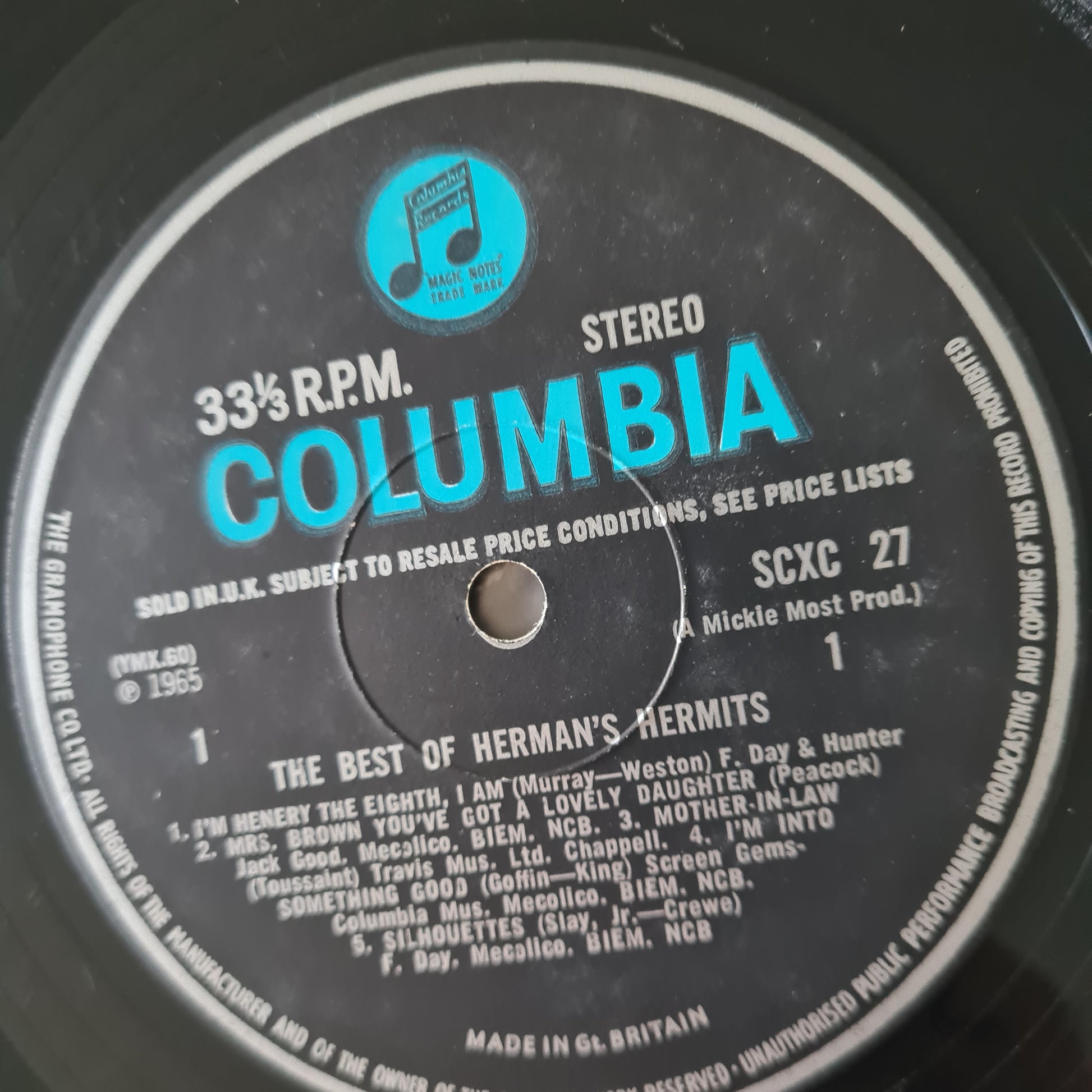 Herman's Hermits – The Best Of Herman's Hermits - 1965 (UK Pressing) - Vinyl Record LP - Sound Hound Records