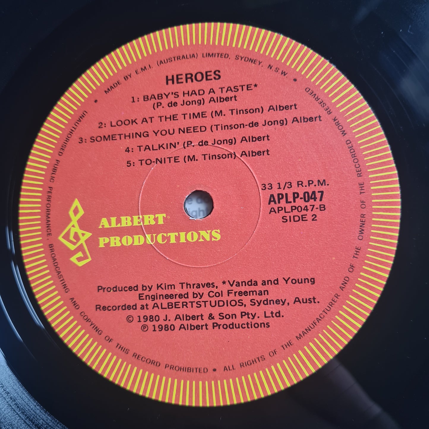 Heroes – Heroes - 1980 - Vinyl Record LP - Sound Hound Records