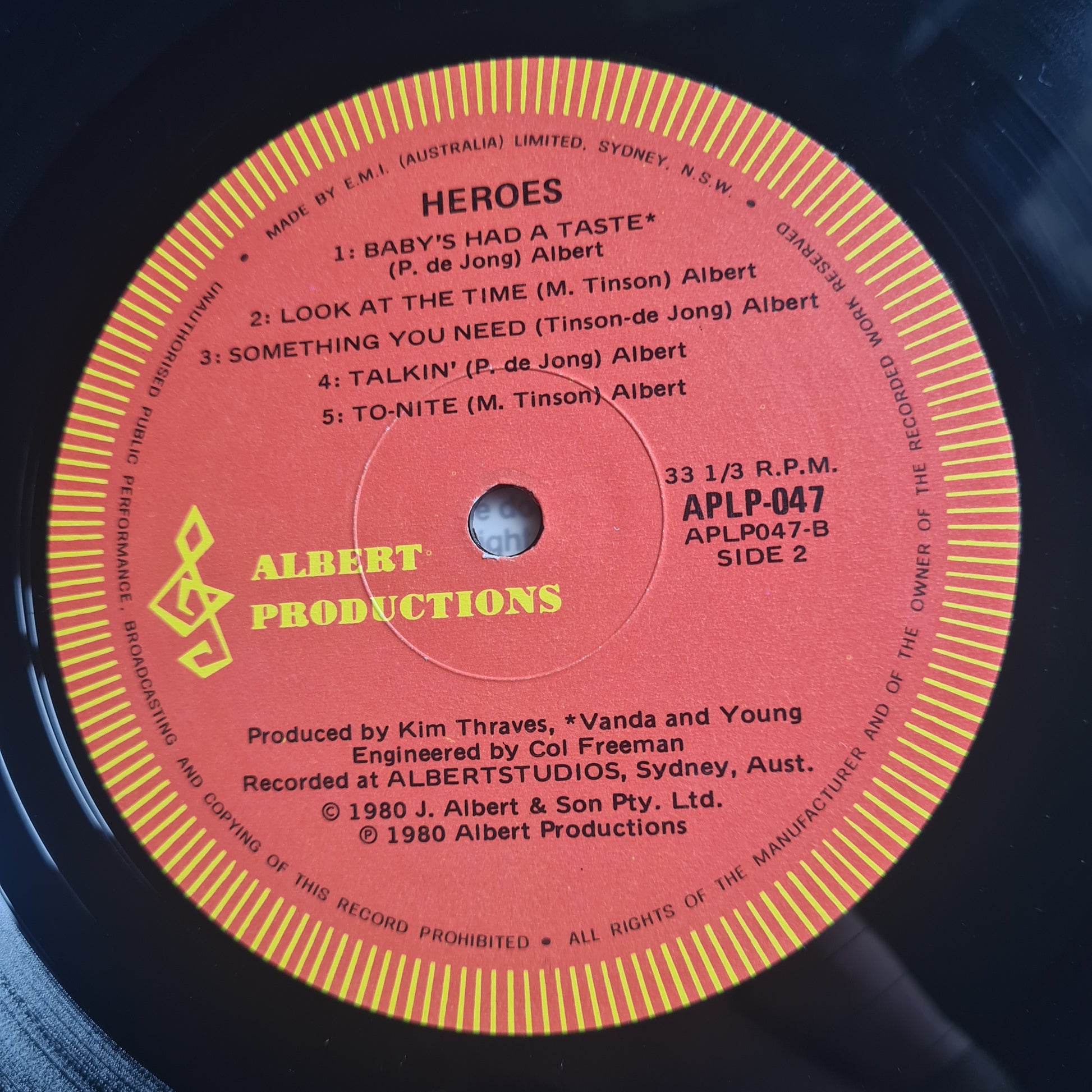 Heroes – Heroes - 1980 - Vinyl Record LP - Sound Hound Records