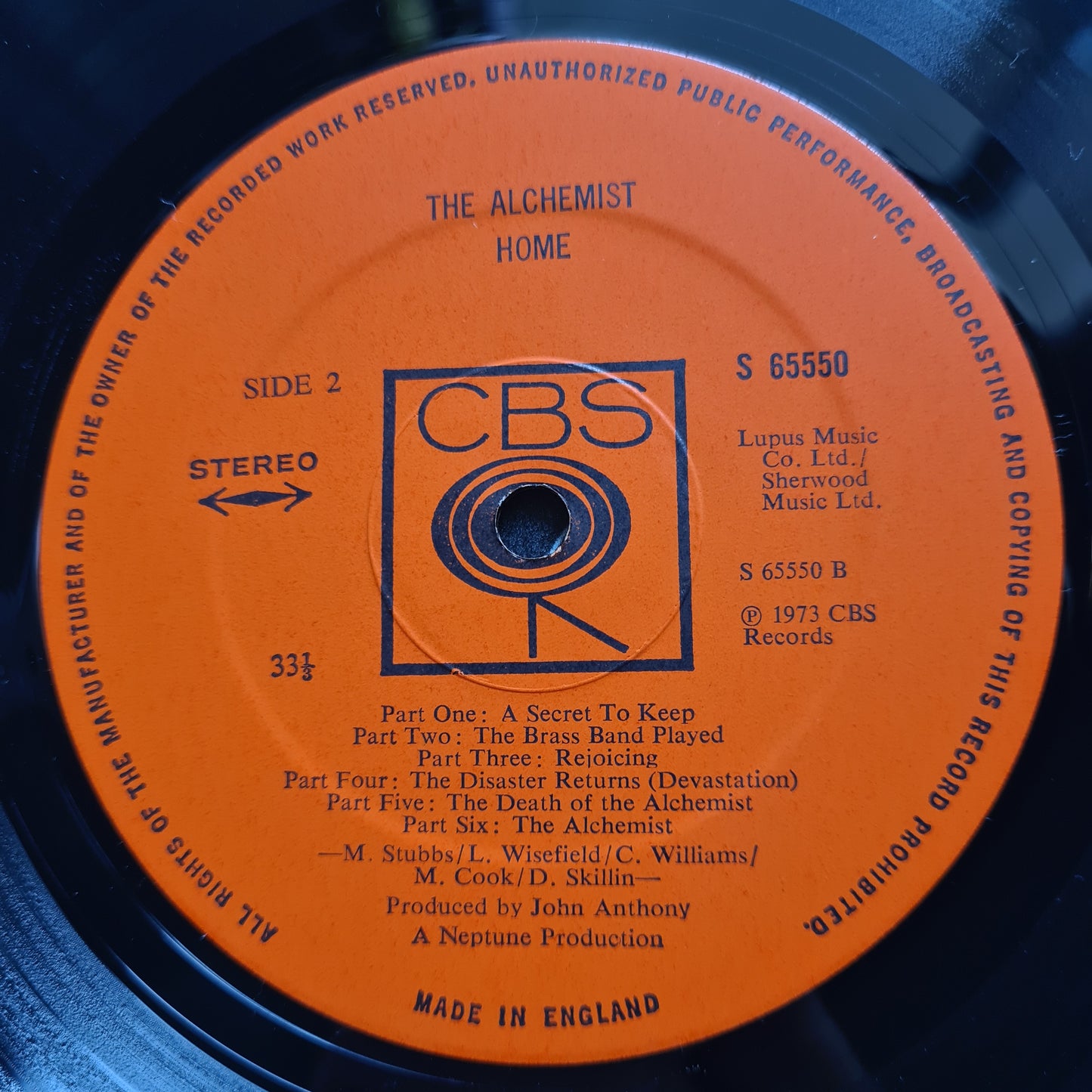 Home (Cliff Williams of AC/DC) – The Alchemist - 1973 (UK 1st Pressing) - Vinyl Record LP (near mint) - Sound Hound Records