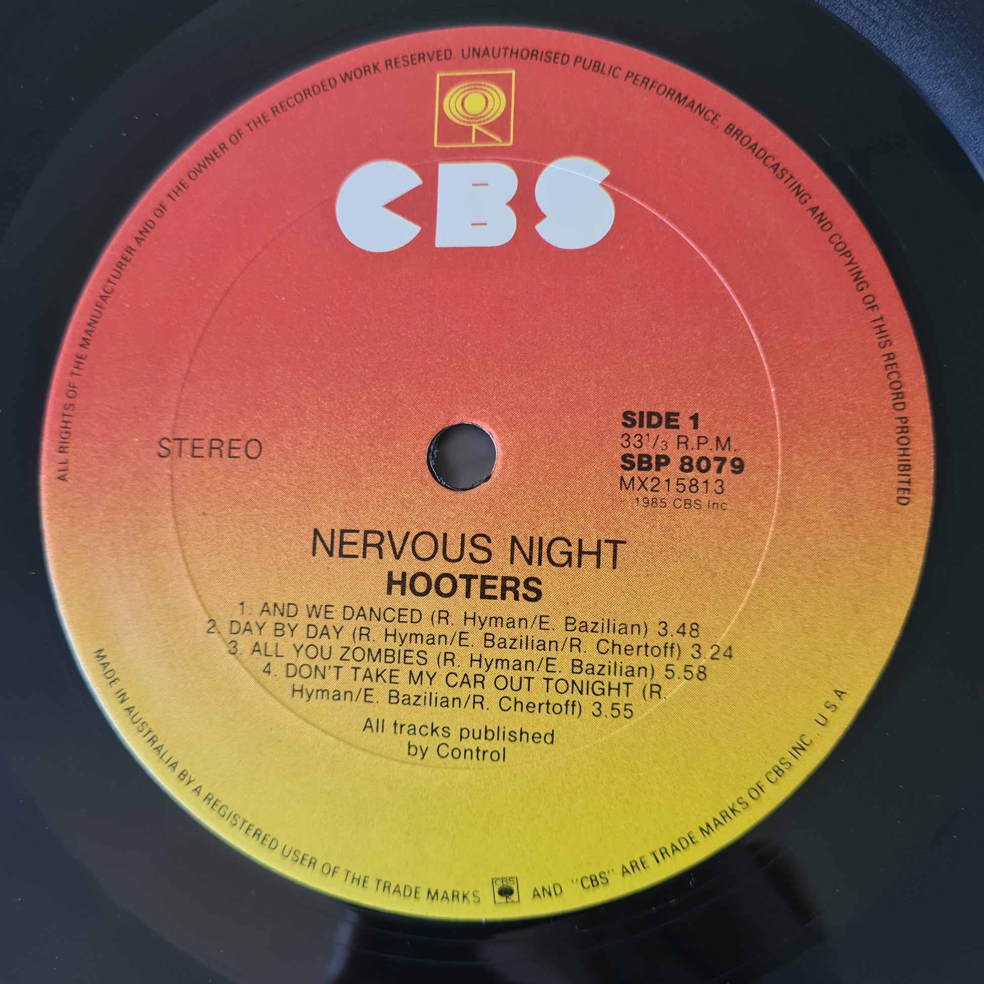 Hooters – Nervous Night - 1985 - Vinyl Record LP - Sound Hound Records