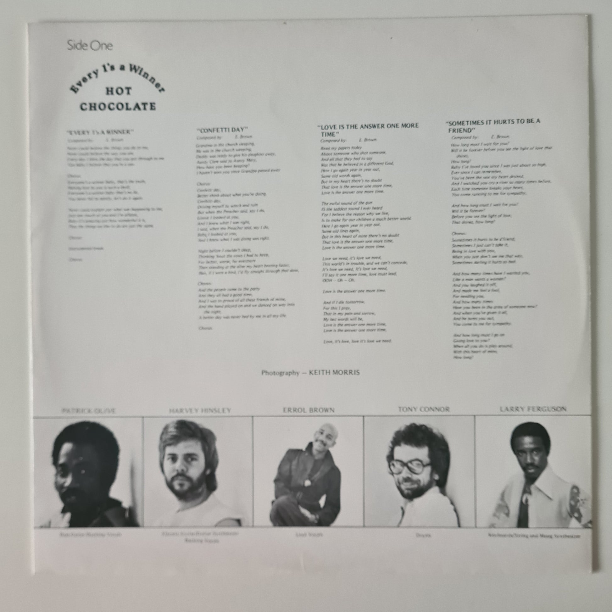 Hot Chocolate – Every 1's A Winner - 1978 - Vinyl Record LP - Sound Hound Records