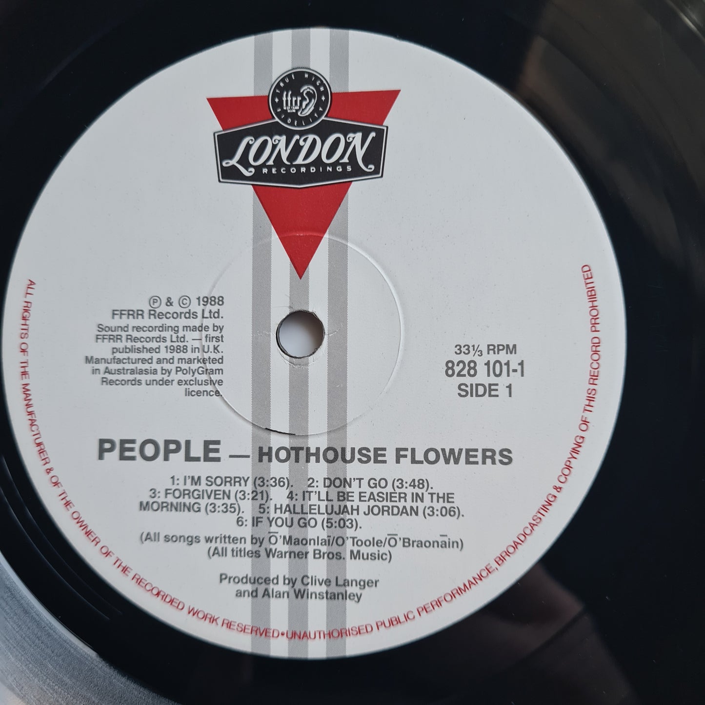 Hothouse Flowers – People - 1988 - Vinyl Record LP - Sound Hound Records