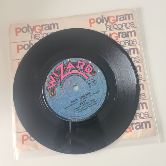 Hush – Bony Moronie / Rocking Gypsy King - 1975 - Vinyl Record 7" Single - 45 RPM - Sound Hound Records
