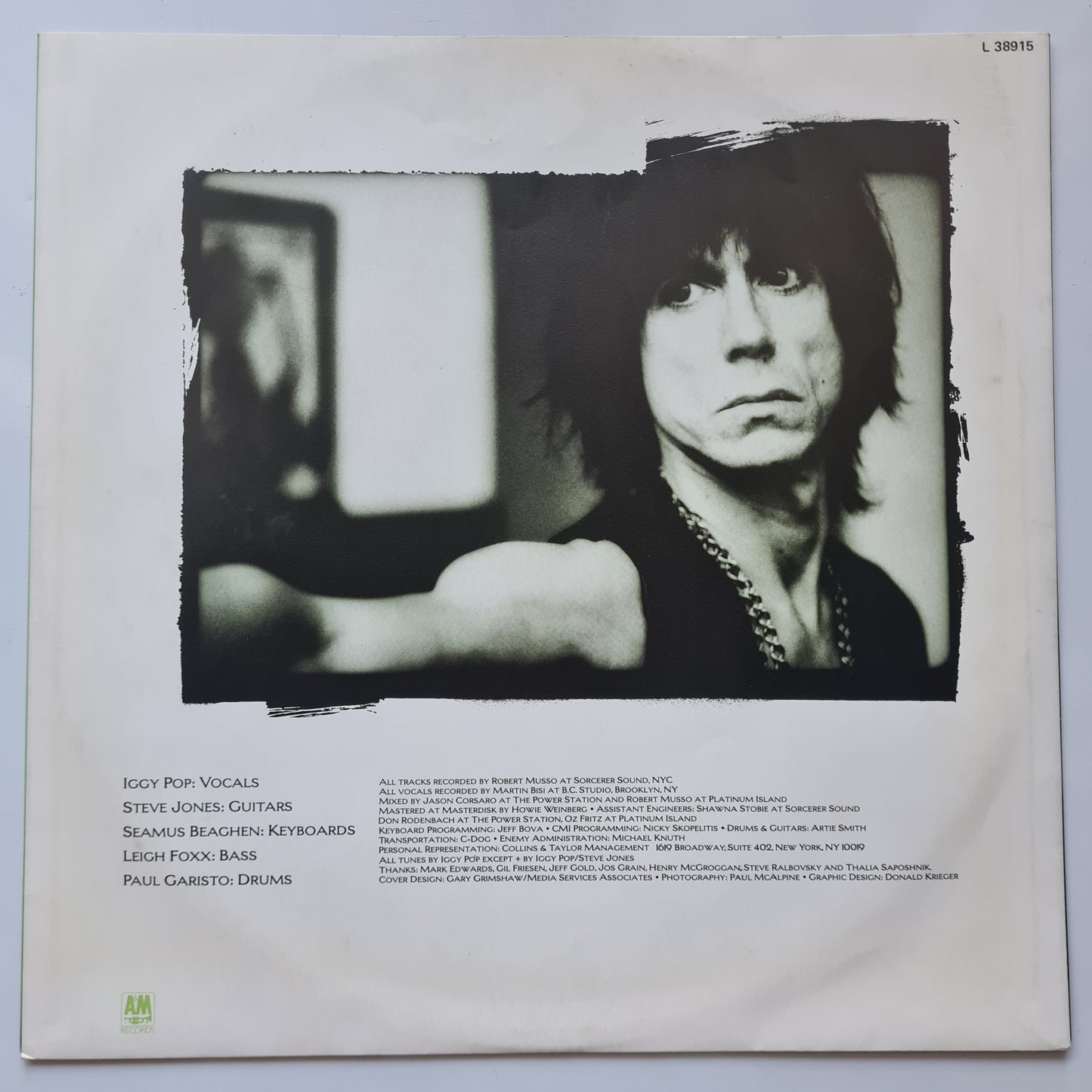 Iggy Pop – Instinct - 1988 - Vinyl Record LP - Sound Hound Records