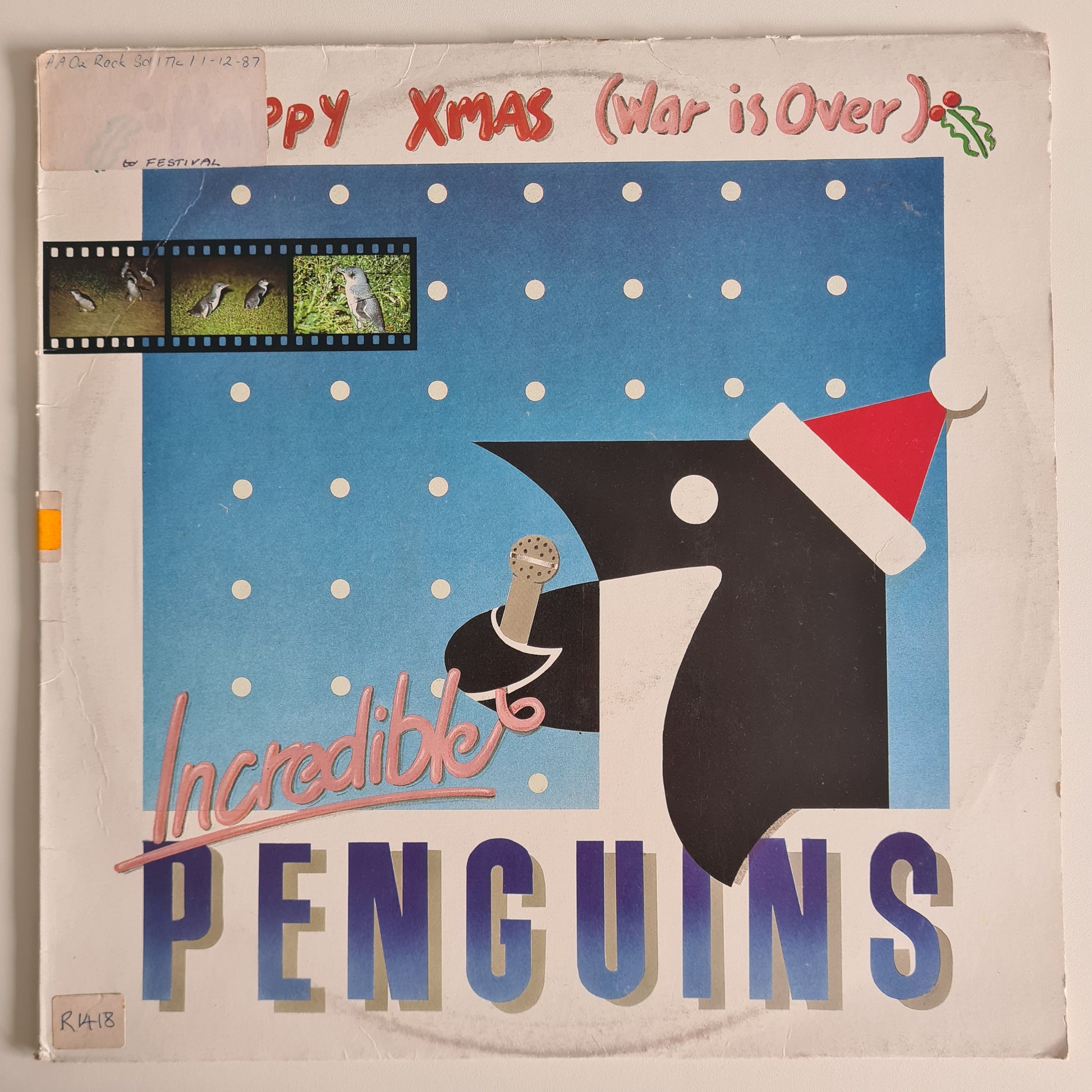 Incredible Penguins (John Farnham, Angry Anderson, etc) – Happy Xmas (War Is Over) - 1985 - Vinyl Record 12" Maxi Single - Sound Hound Records