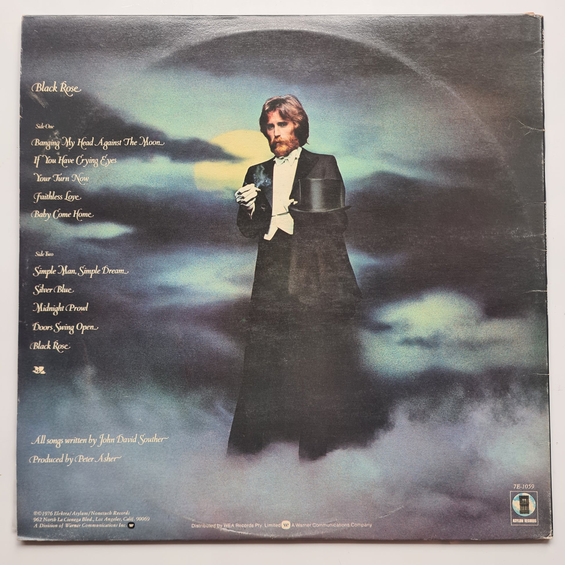 J.D Souther (Eagles) – Black Rose - 1976 - Vinyl Record LP - Sound Hound Records