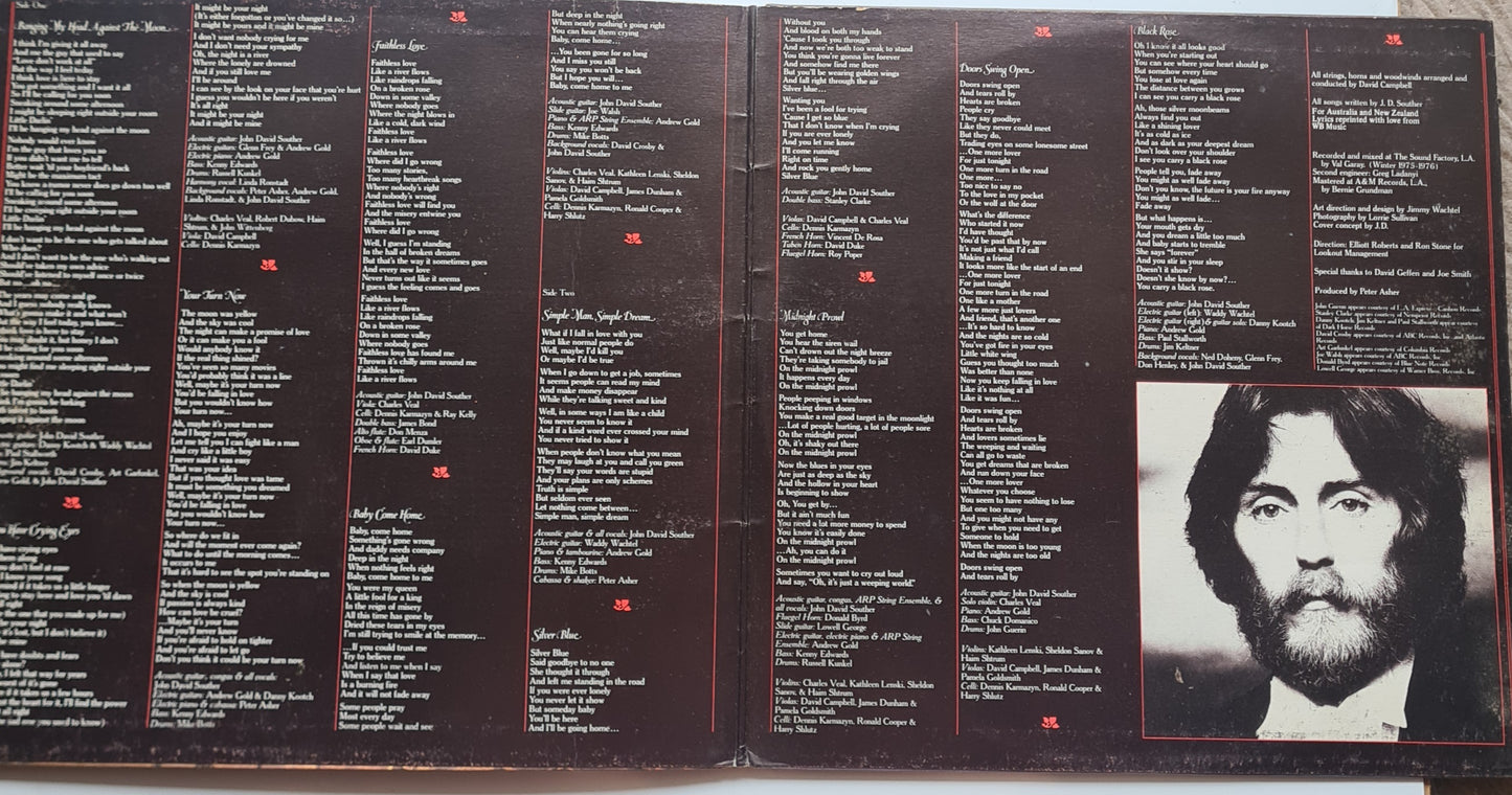 J.D Souther (Eagles) – Black Rose - 1976 - Vinyl Record LP - Sound Hound Records