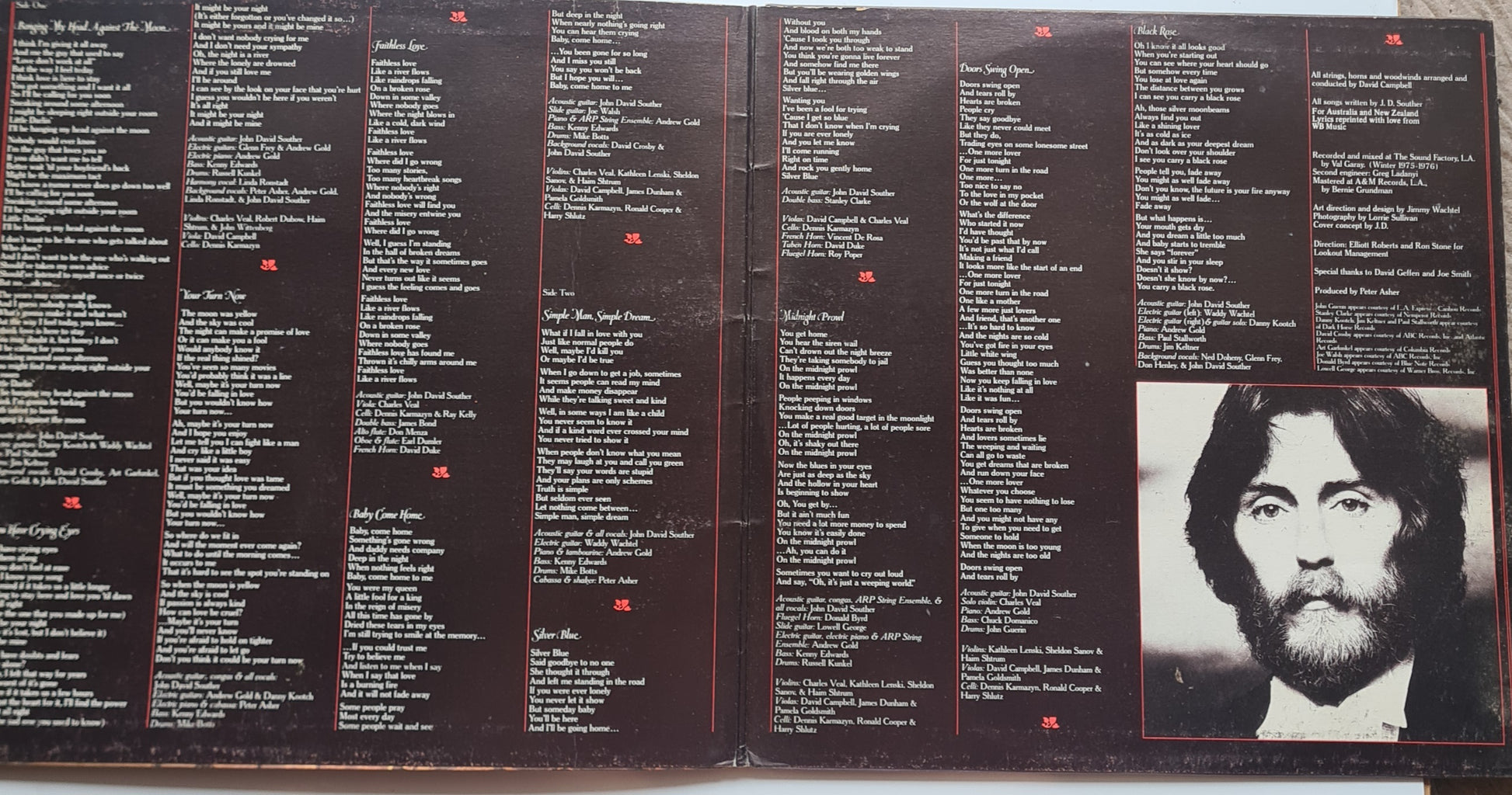 J.D Souther (Eagles) – Black Rose - 1976 - Vinyl Record LP - Sound Hound Records