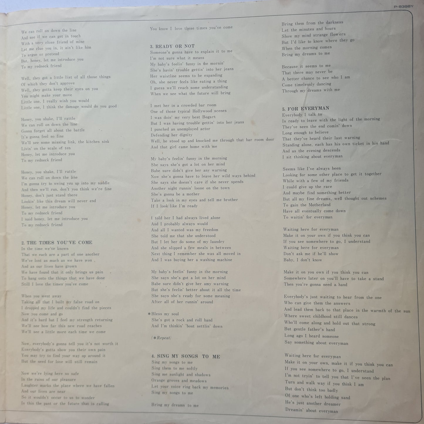 Jackson Browne – For Everyman - 1973 - Vinyl Record LP - Sound Hound Records
