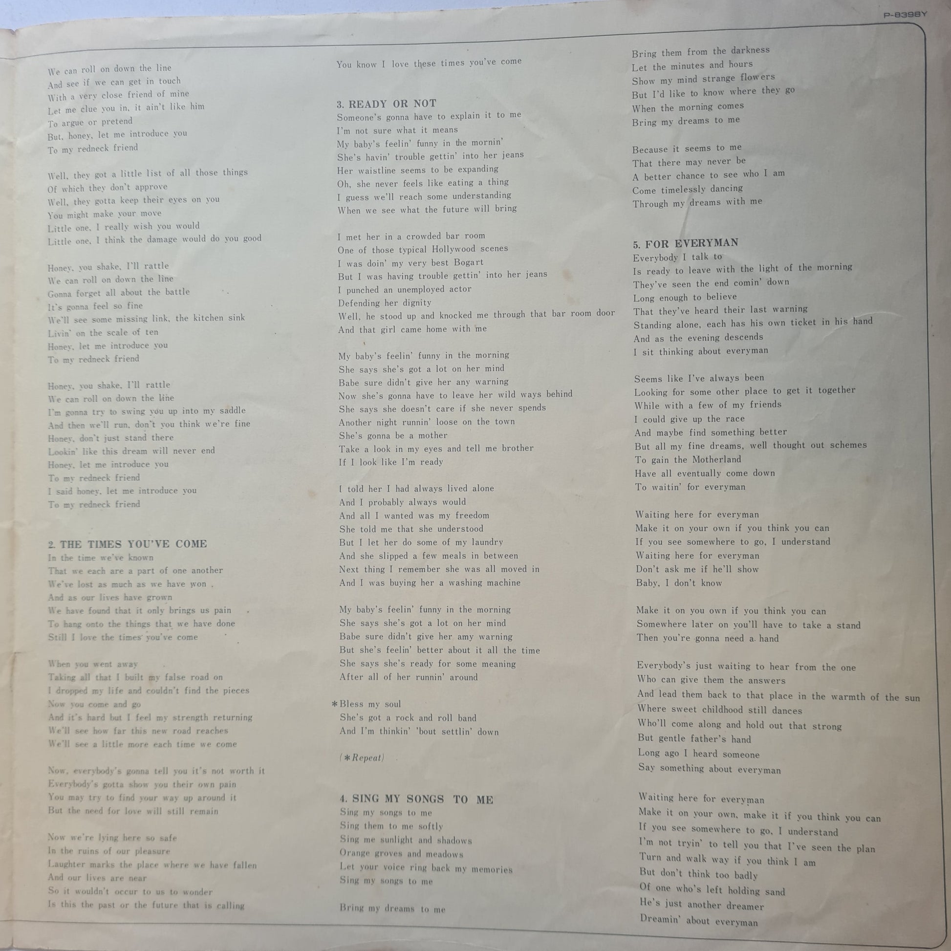 Jackson Browne – For Everyman - 1973 - Vinyl Record LP - Sound Hound Records