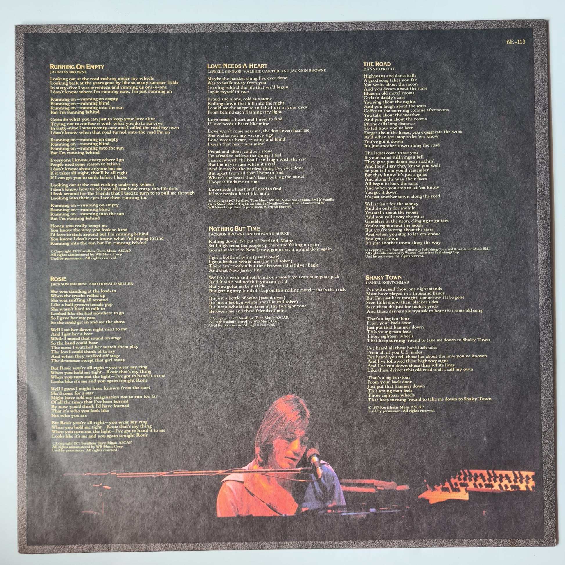 Jackson Browne – Running On Empty - 1977 - Vinyl Record LP - Sound Hound Records