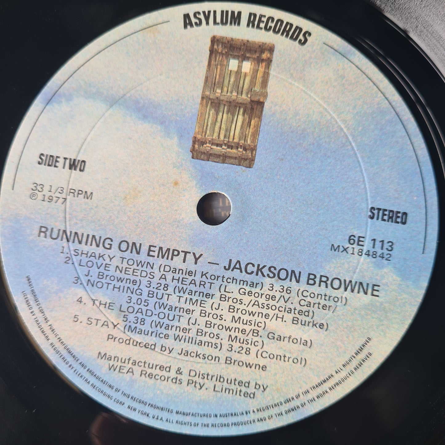 Jackson Browne – Running On Empty - 1977 - Vinyl Record LP - Sound Hound Records