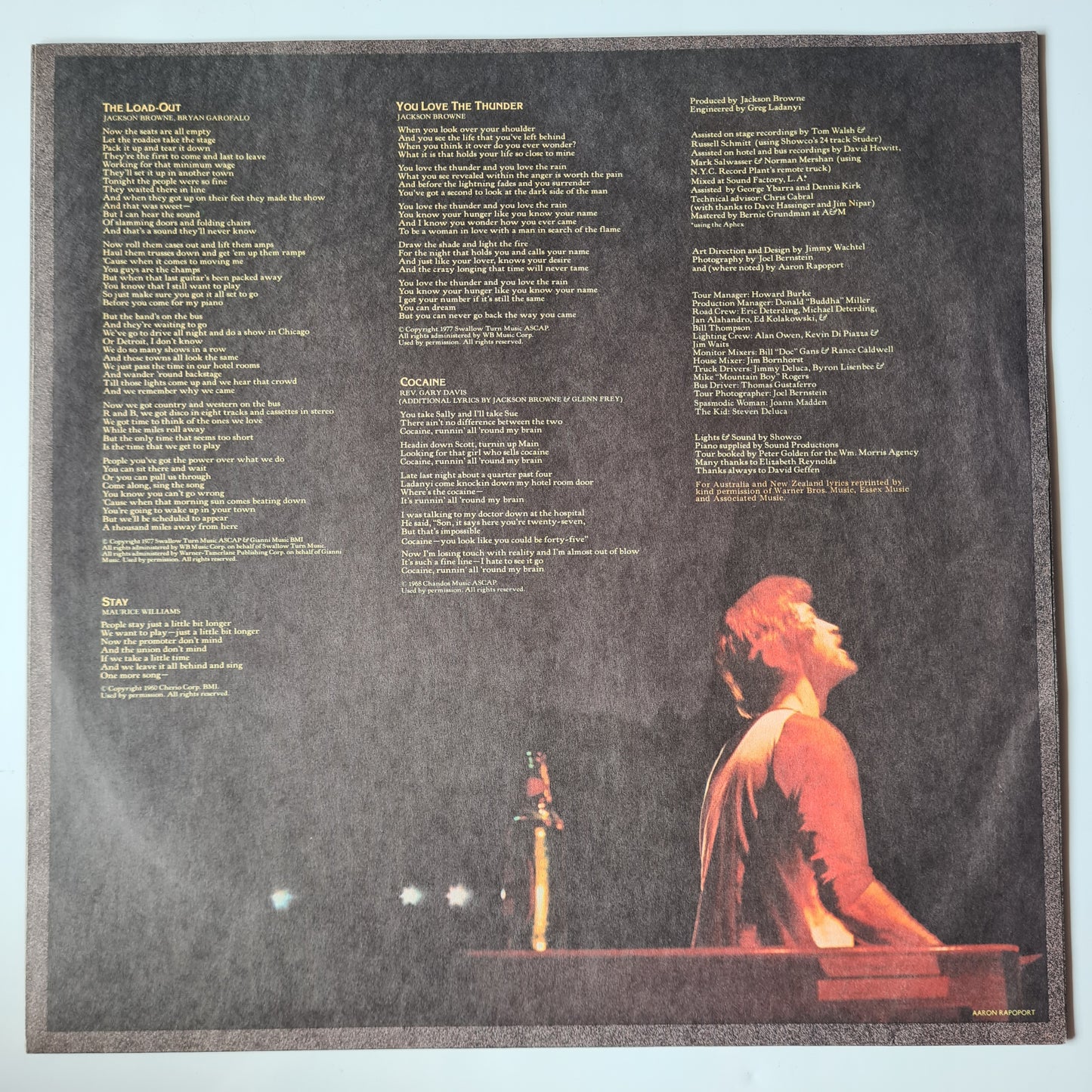 Jackson Browne – Running On Empty - 1977 - Vinyl Record LP - Sound Hound Records