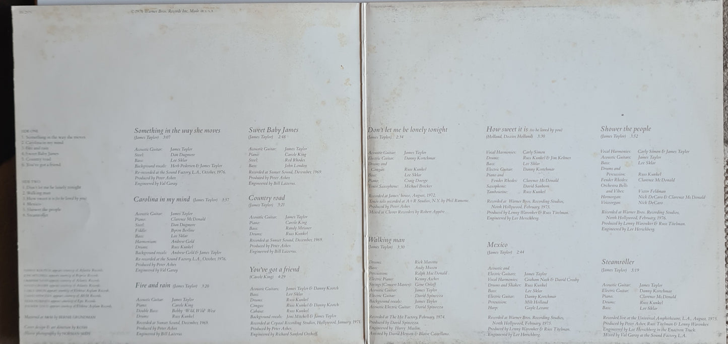 James Taylor – Greatest Hits - 1976 - Vinyl Record LP - Sound Hound Records