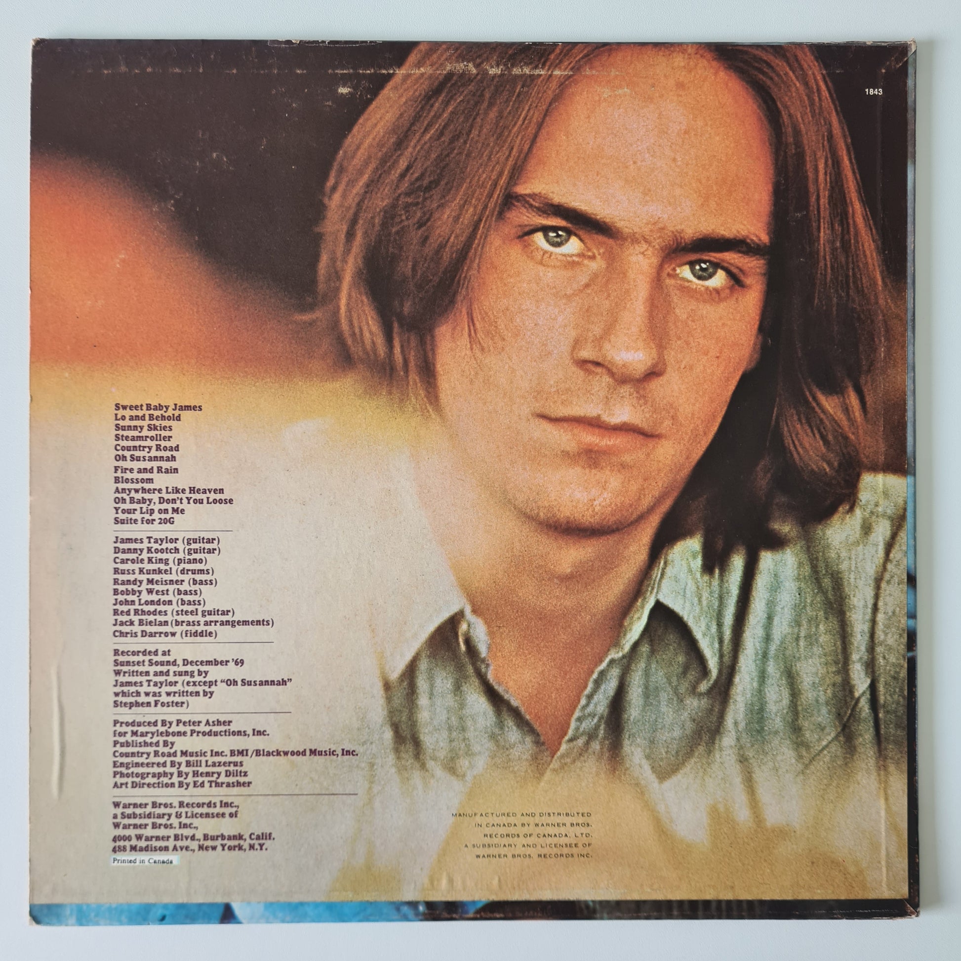 James Taylor – Sweet Baby James - 1970 (Canadian Pressing) - Vinyl Record LP - Sound Hound Records