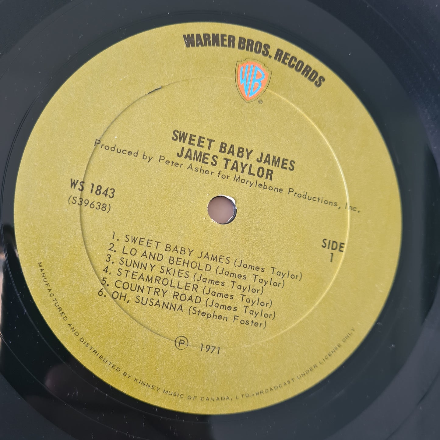 James Taylor – Sweet Baby James - 1970 (Canadian Pressing) - Vinyl Record LP - Sound Hound Records