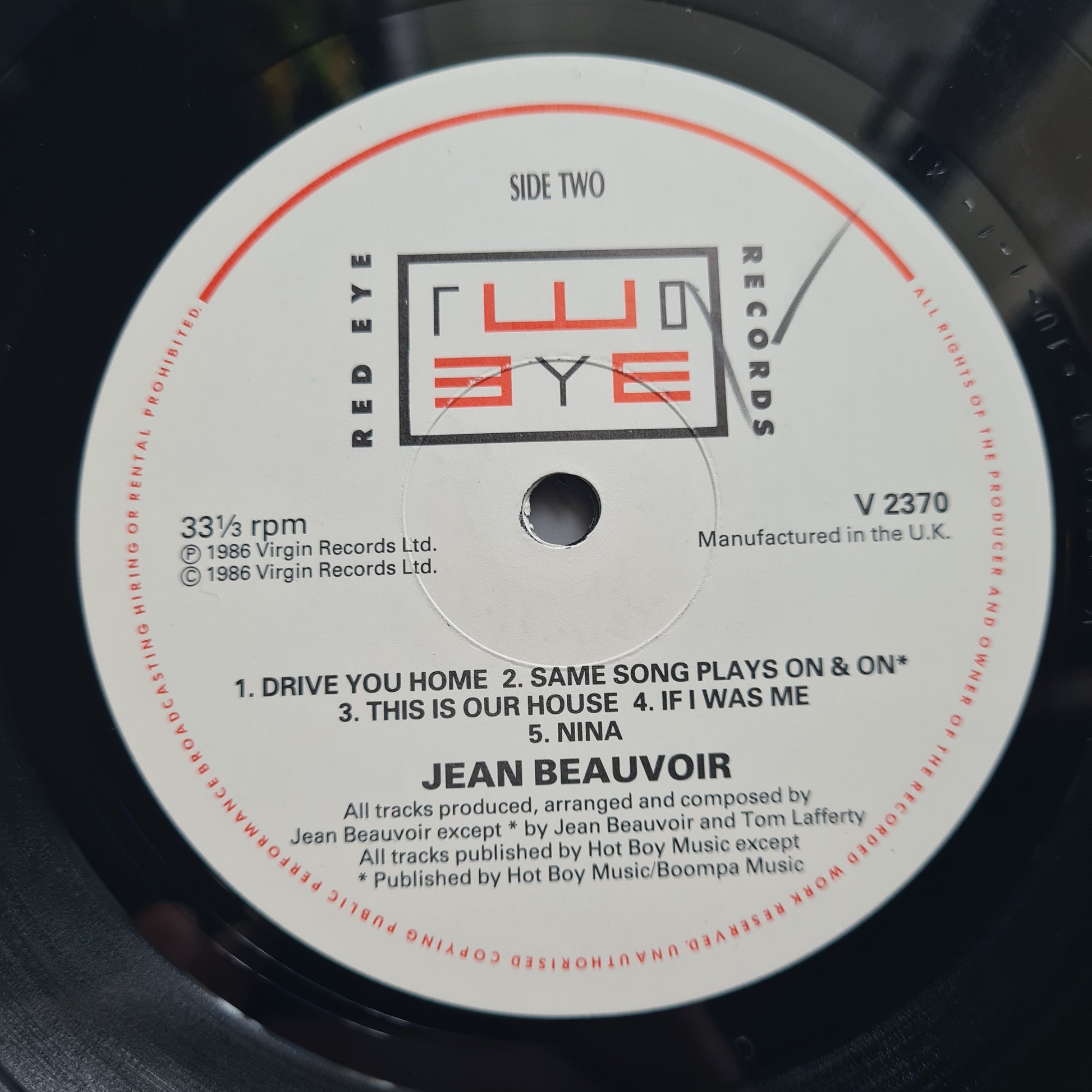 Jean Beauvoir  – Drums Along The Mohawk - 1986 - Vinyl Record LP (KISS related) - Sound Hound Records