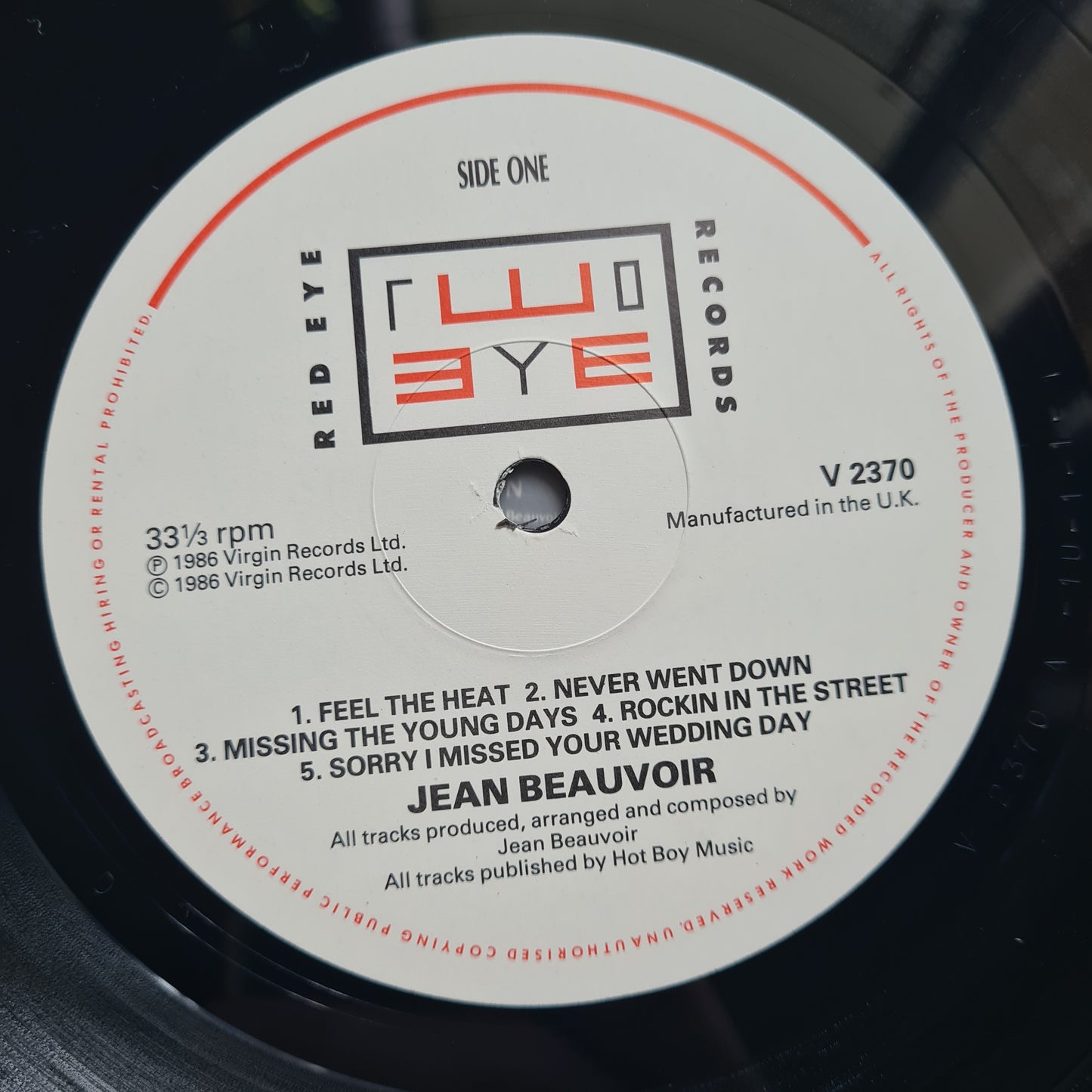 Jean Beauvoir  – Drums Along The Mohawk - 1986 - Vinyl Record LP (KISS related) - Sound Hound Records
