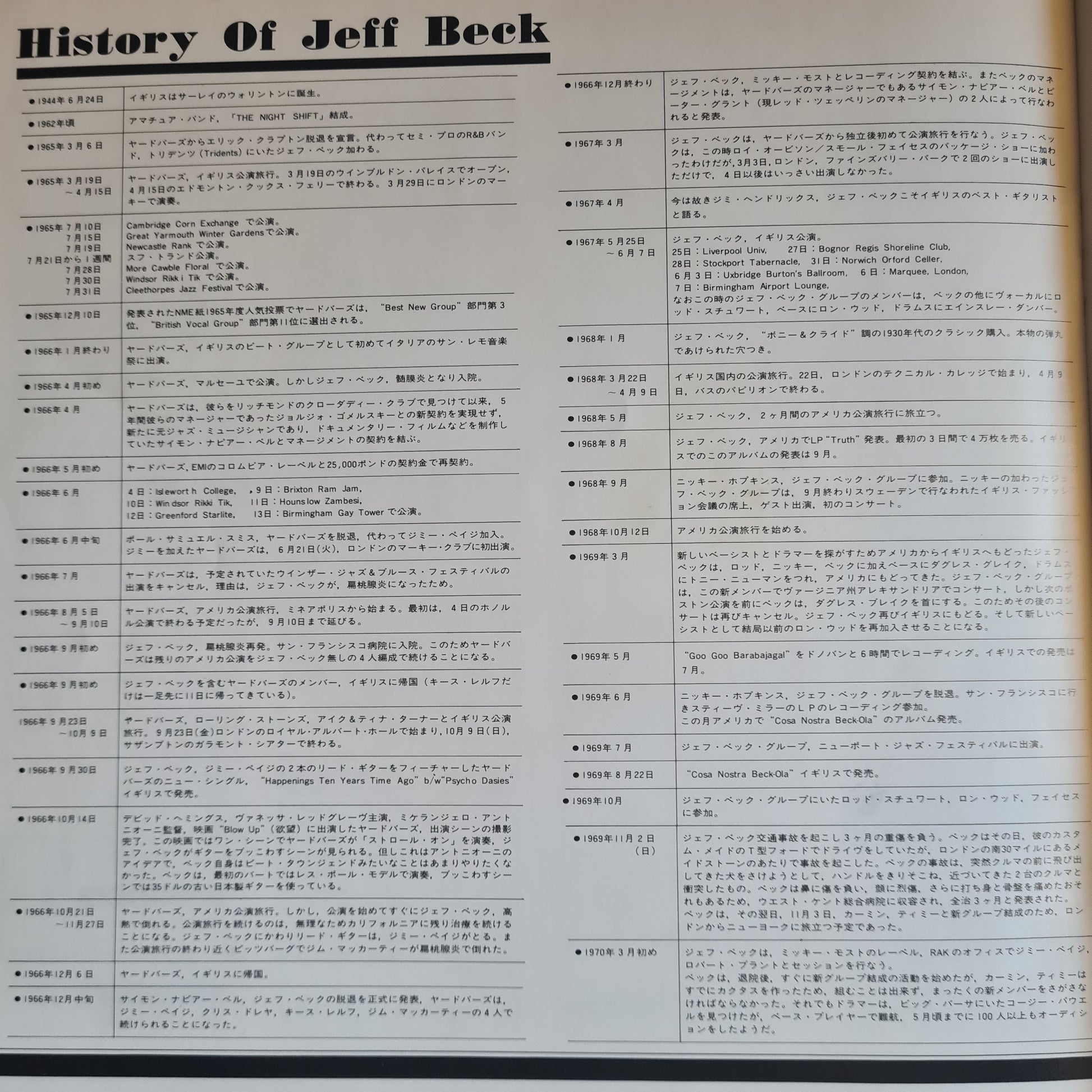 Jeff Beck With The Jan Hammer Group – Live - 1977 (Japanese Pressing) - Vinyl Record LP - Sound Hound Records