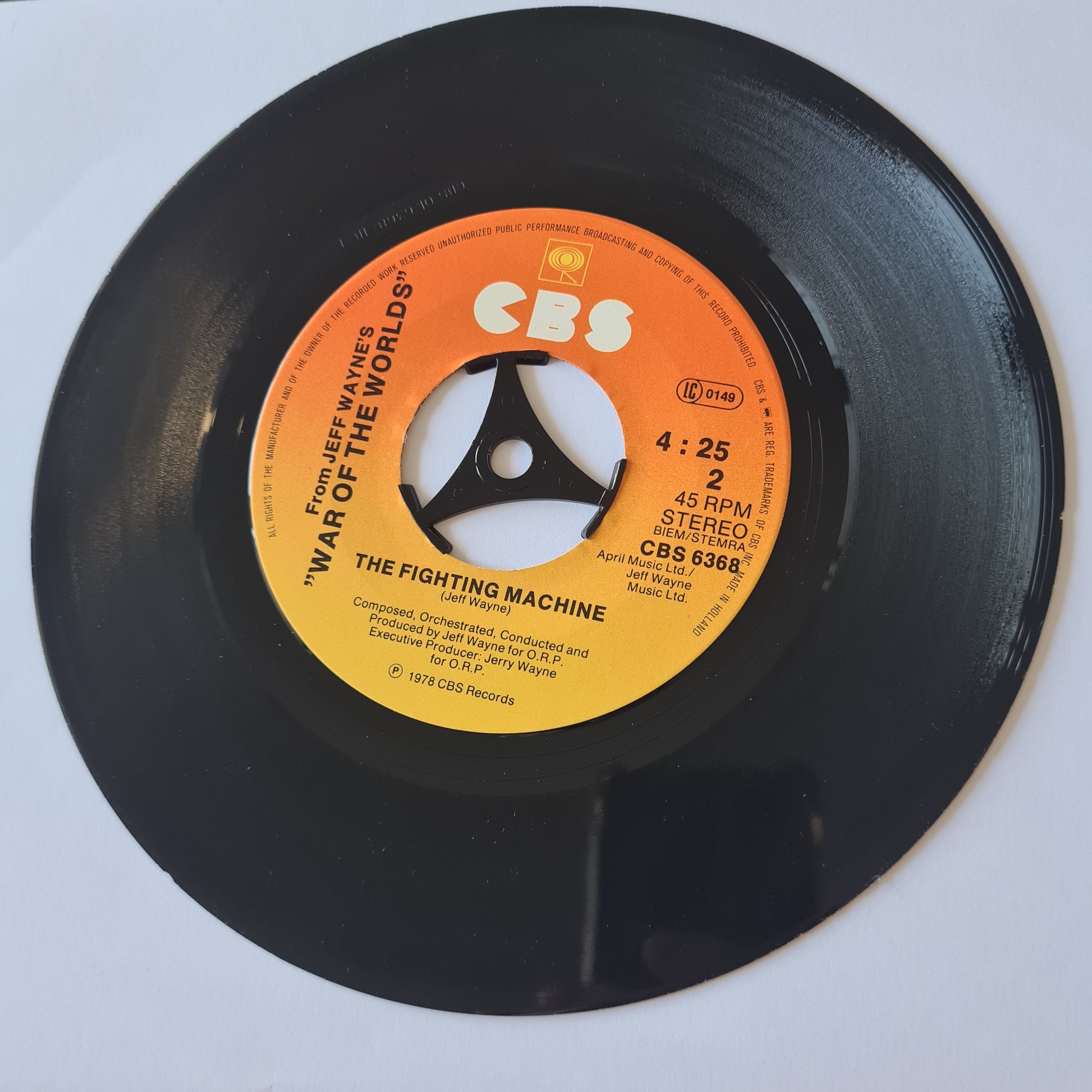 Jeff Wayne Feat. Justin Hayward – Forever Autumn (From "War Of The Worlds")- 1978 - Vinyl Record 7" Single - 45 RPM - Sound Hound Records