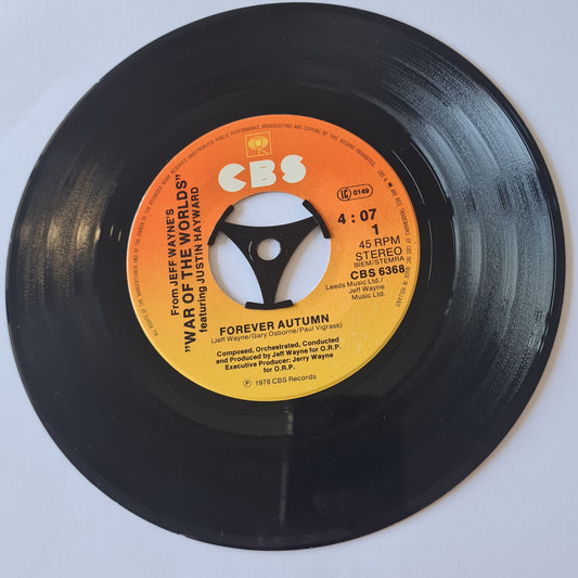 Jeff Wayne Feat. Justin Hayward – Forever Autumn (From "War Of The Worlds")- 1978 - Vinyl Record 7" Single - 45 RPM - Sound Hound Records