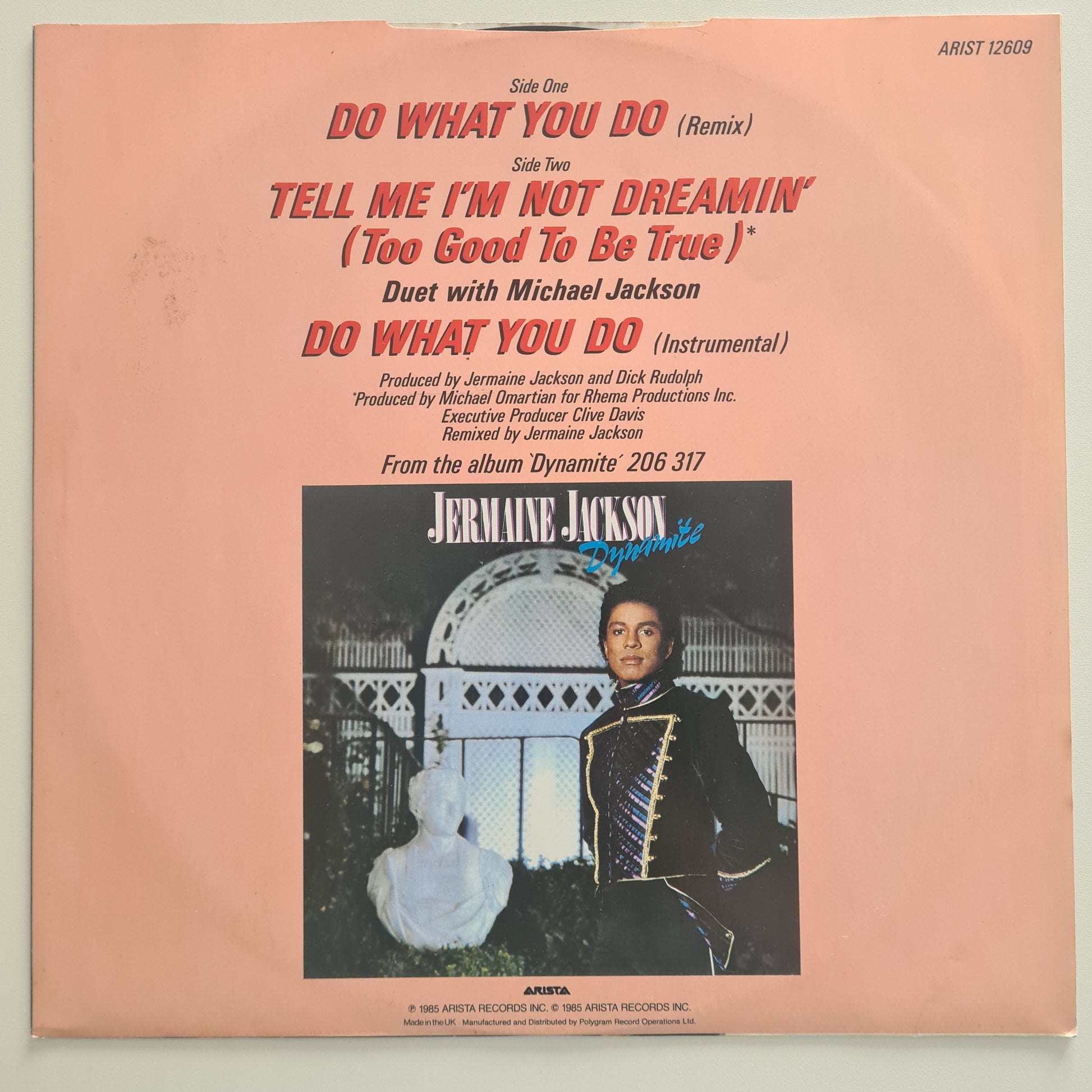 Jermaine Jackson – Do What You Do (Remix) - 1985 - Vinyl Record 12" Maxi Single - Sound Hound Records