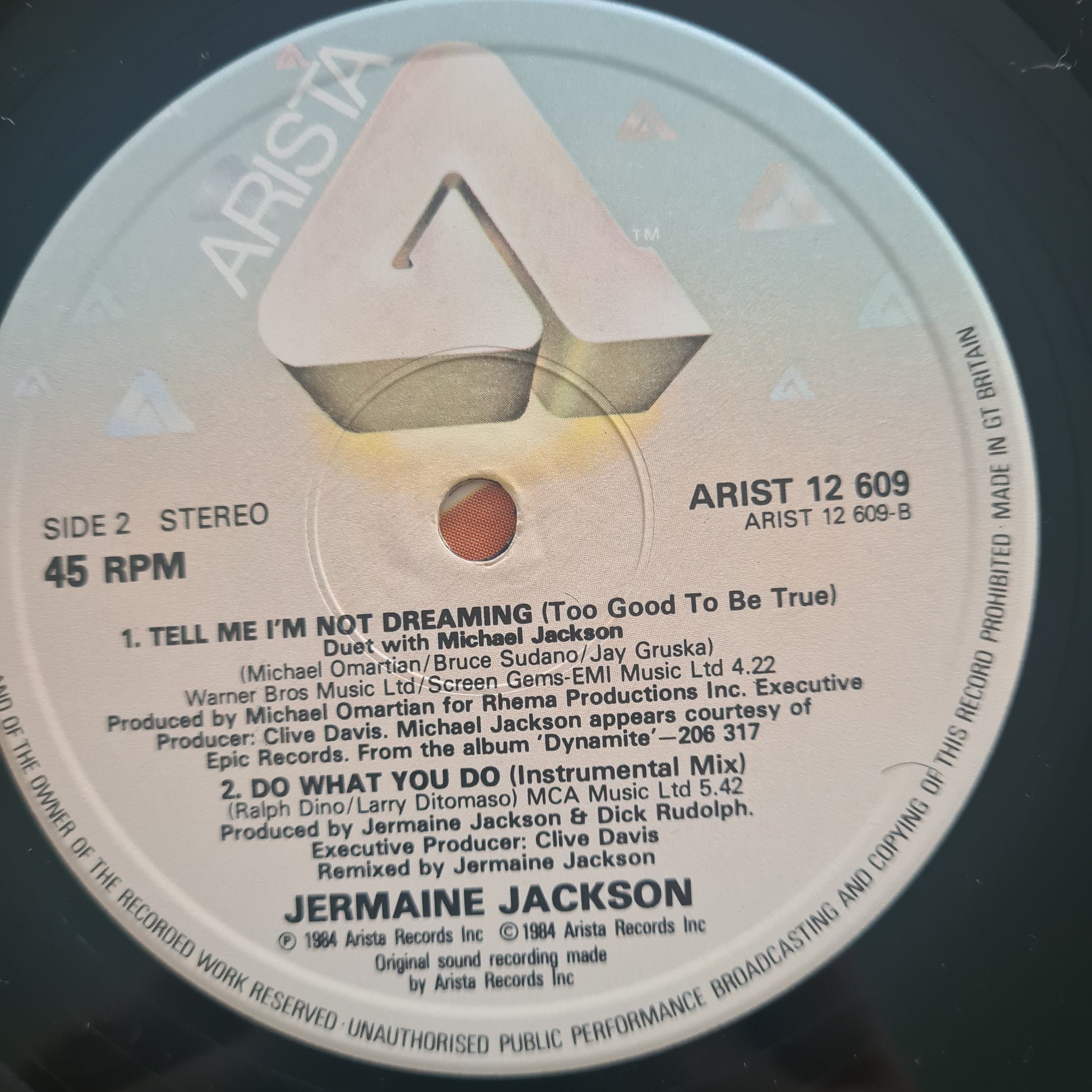 Jermaine Jackson – Do What You Do (Remix) - 1985 - Vinyl Record 12" Maxi Single - Sound Hound Records