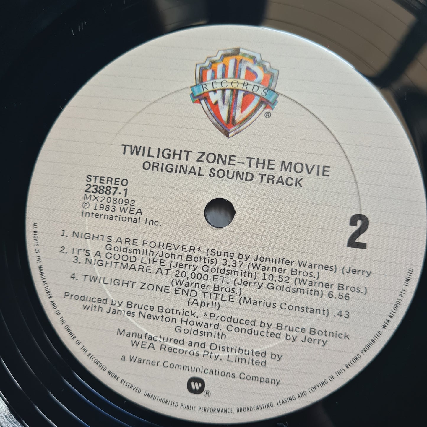 Jerry Goldsmith – Twilight Zone: The Movie (Original Horror Soundtrack)- 1983 - Vinyl Record LP - Sound Hound Records