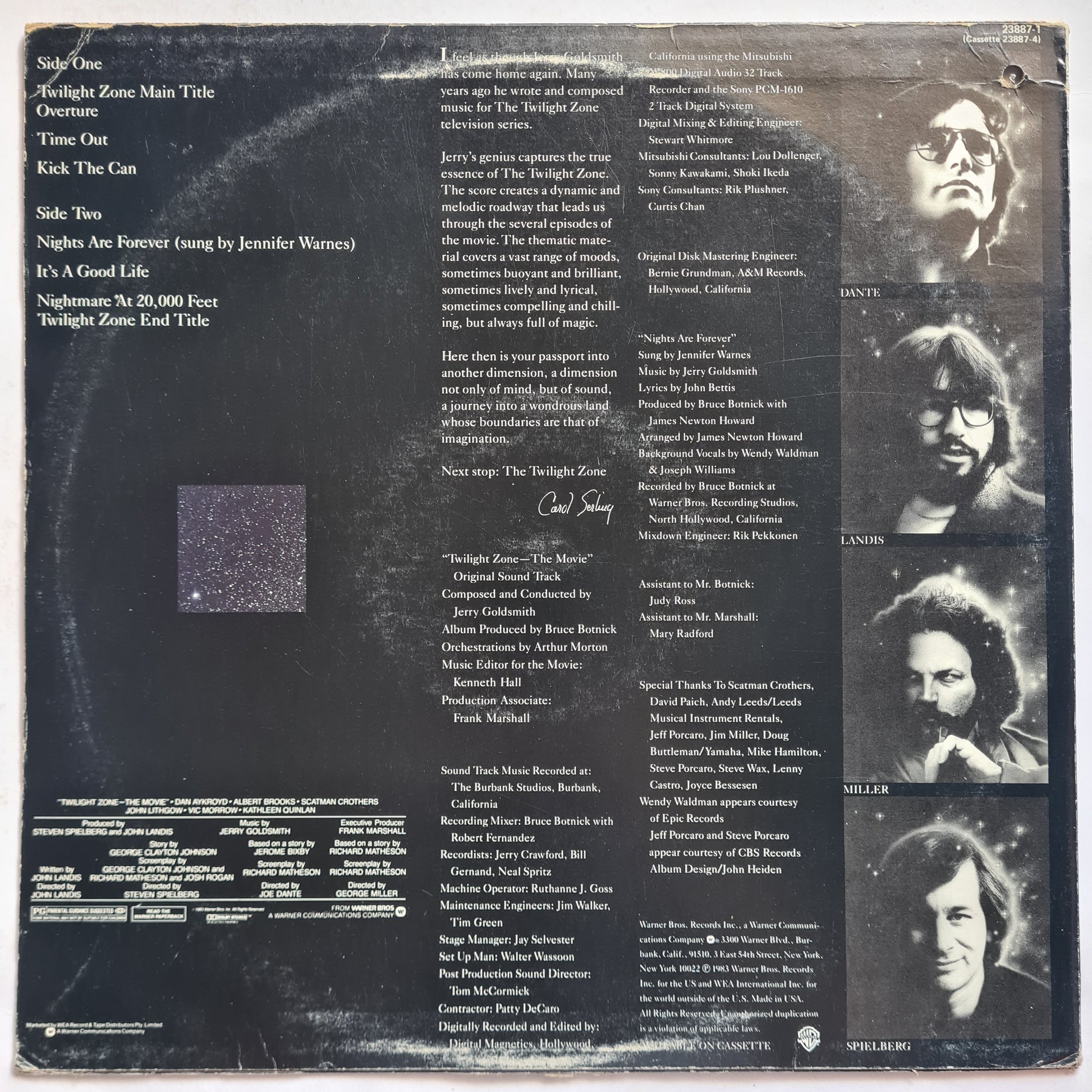 Jerry Goldsmith – Twilight Zone: The Movie (Original Horror Soundtrack)- 1983 - Vinyl Record LP - Sound Hound Records