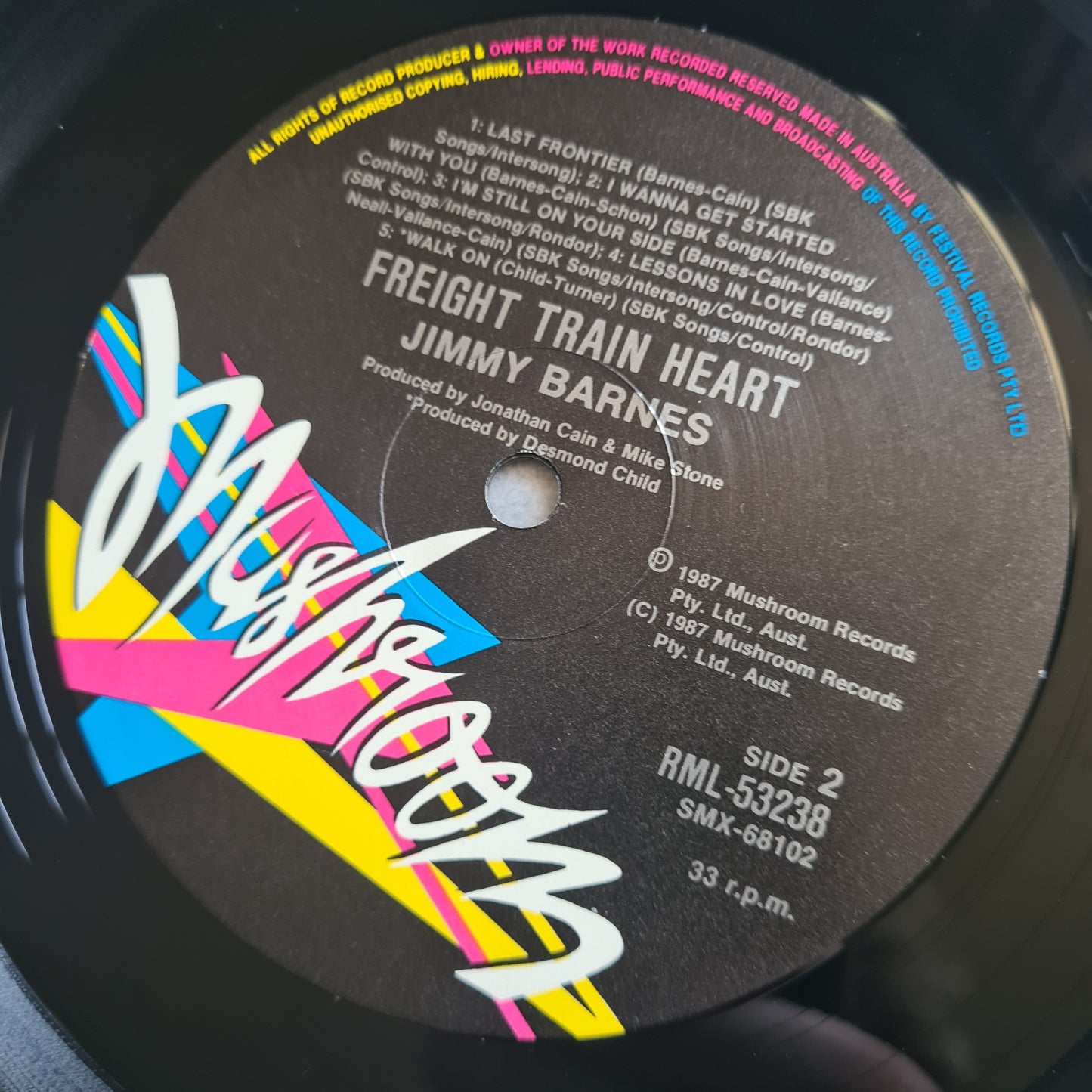Jimmy Barnes – Freight Train Heart - 1987 - Vinyl Record LP - Sound Hound Records