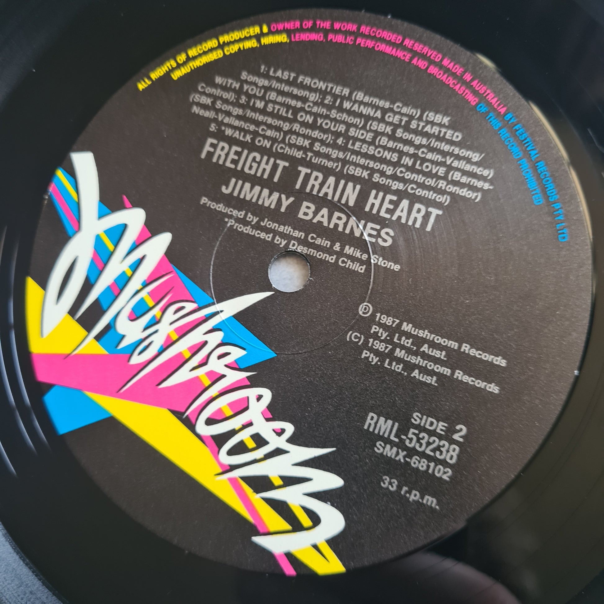 Jimmy Barnes – Freight Train Heart - 1987 - Vinyl Record LP - Sound Hound Records