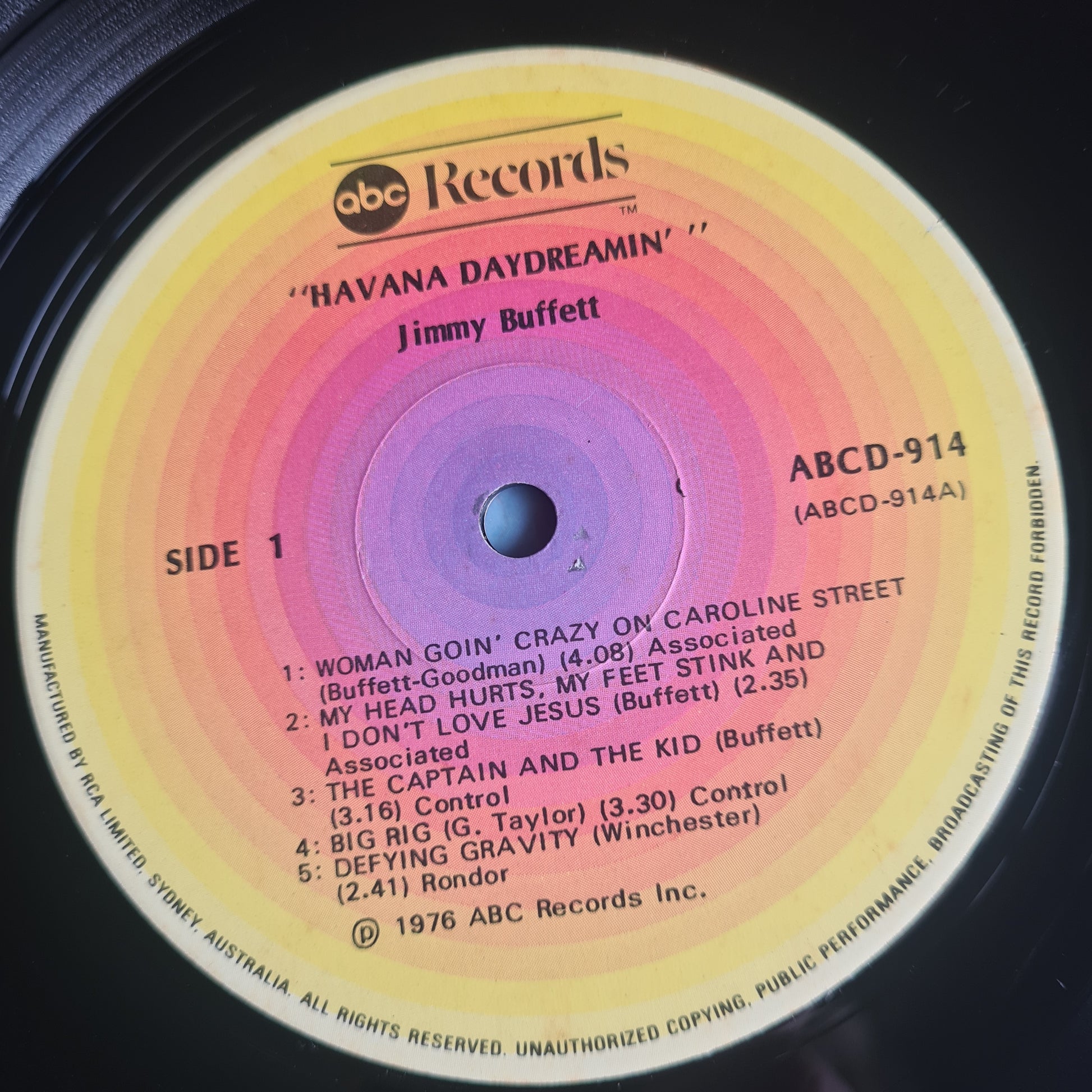 Jimmy Buffett –  Havana Daydreamin' - 1976 (Australian Pressing) - Vinyl Record LP (near mint) - Sound Hound Records