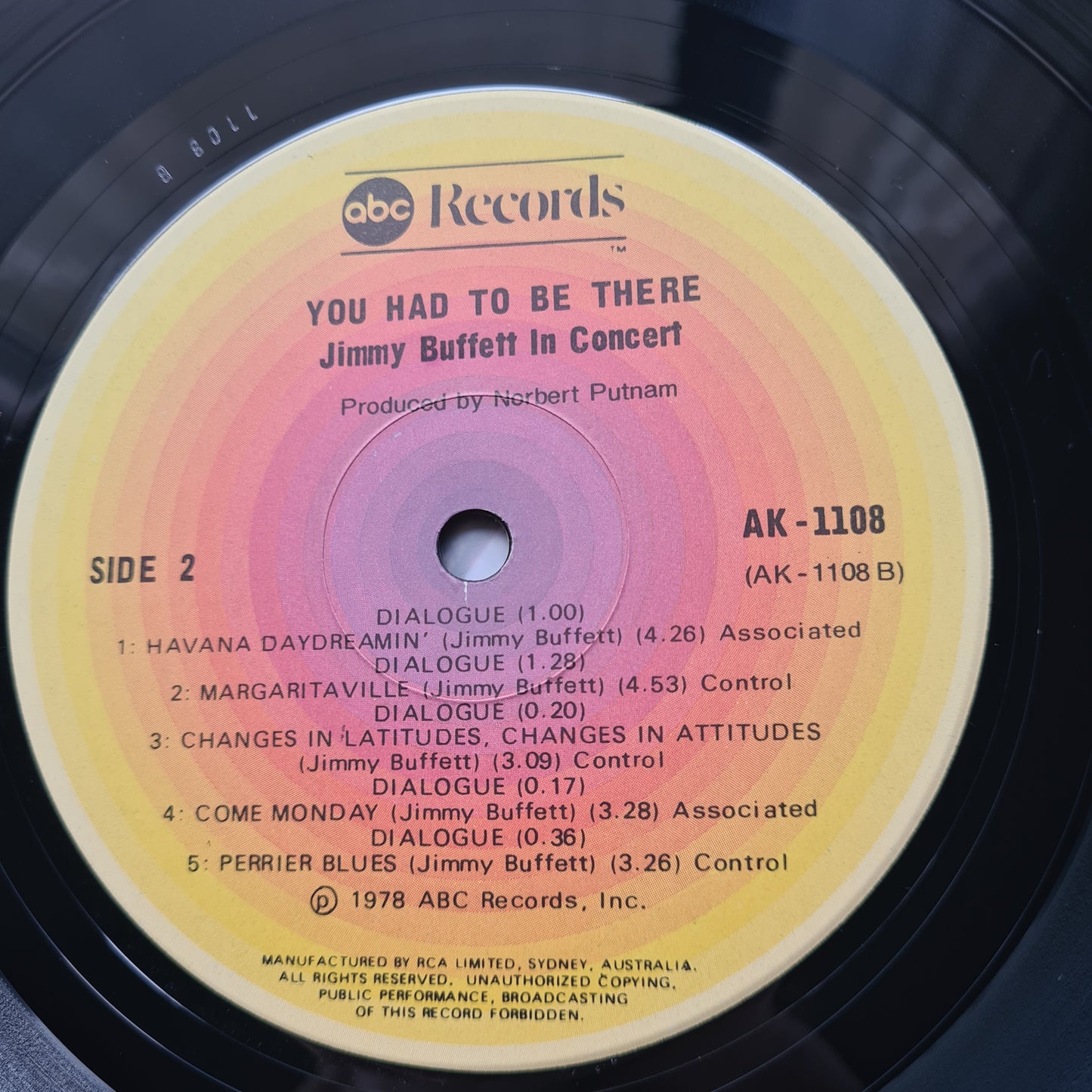 Jimmy Buffett – "You Had To Be There" : Recorded Live - 1978 - Vinyl Record 2LP - Sound Hound Records