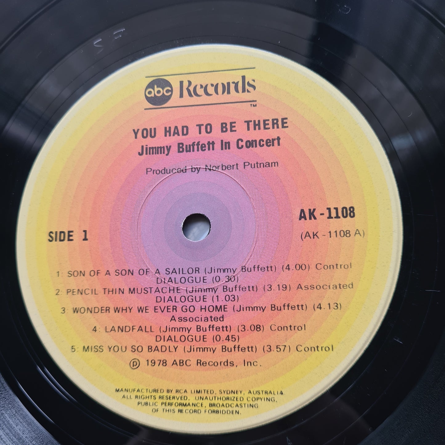 Jimmy Buffett – "You Had To Be There" : Recorded Live - 1978 - Vinyl Record 2LP - Sound Hound Records