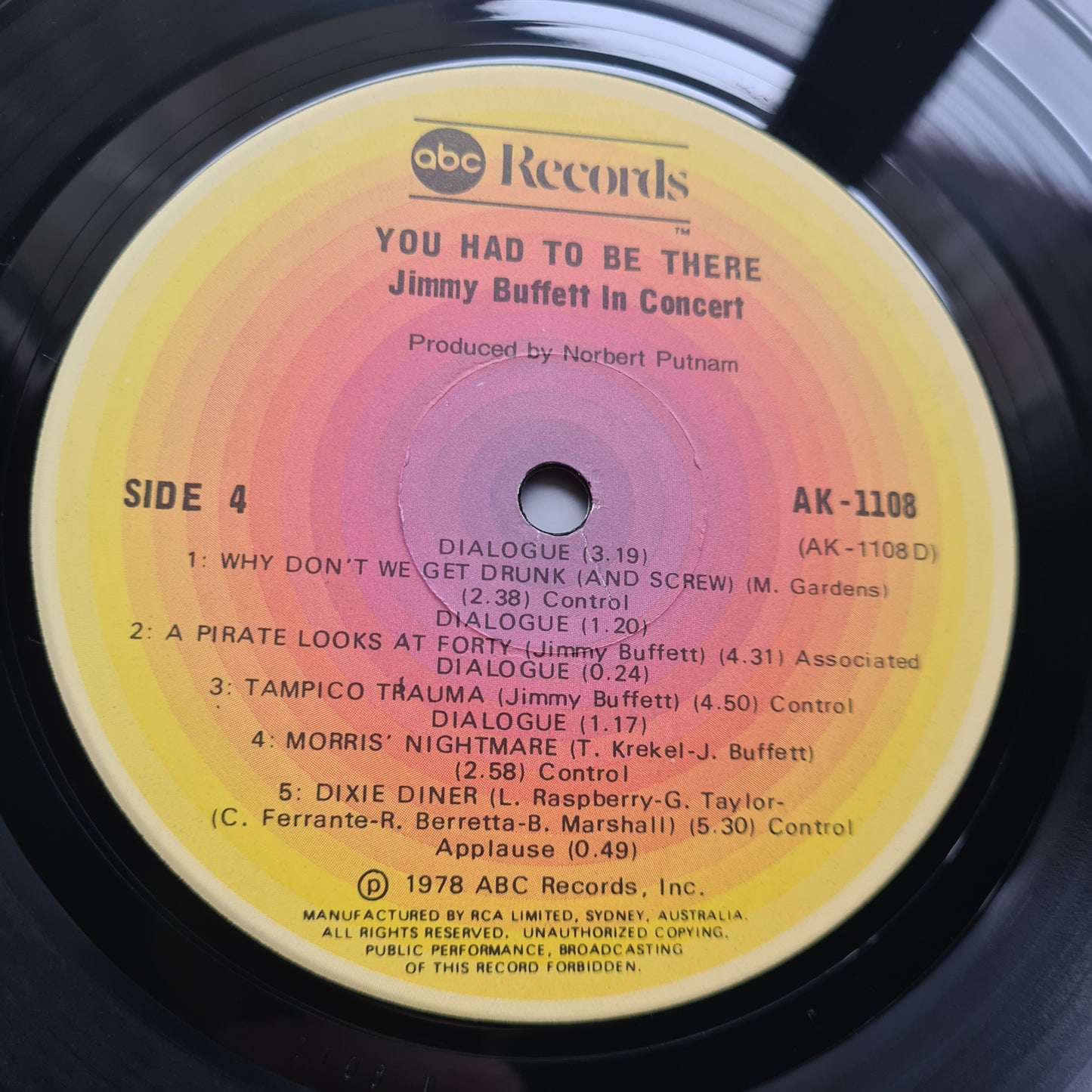 Jimmy Buffett – "You Had To Be There" : Recorded Live - 1978 - Vinyl Record 2LP - Sound Hound Records
