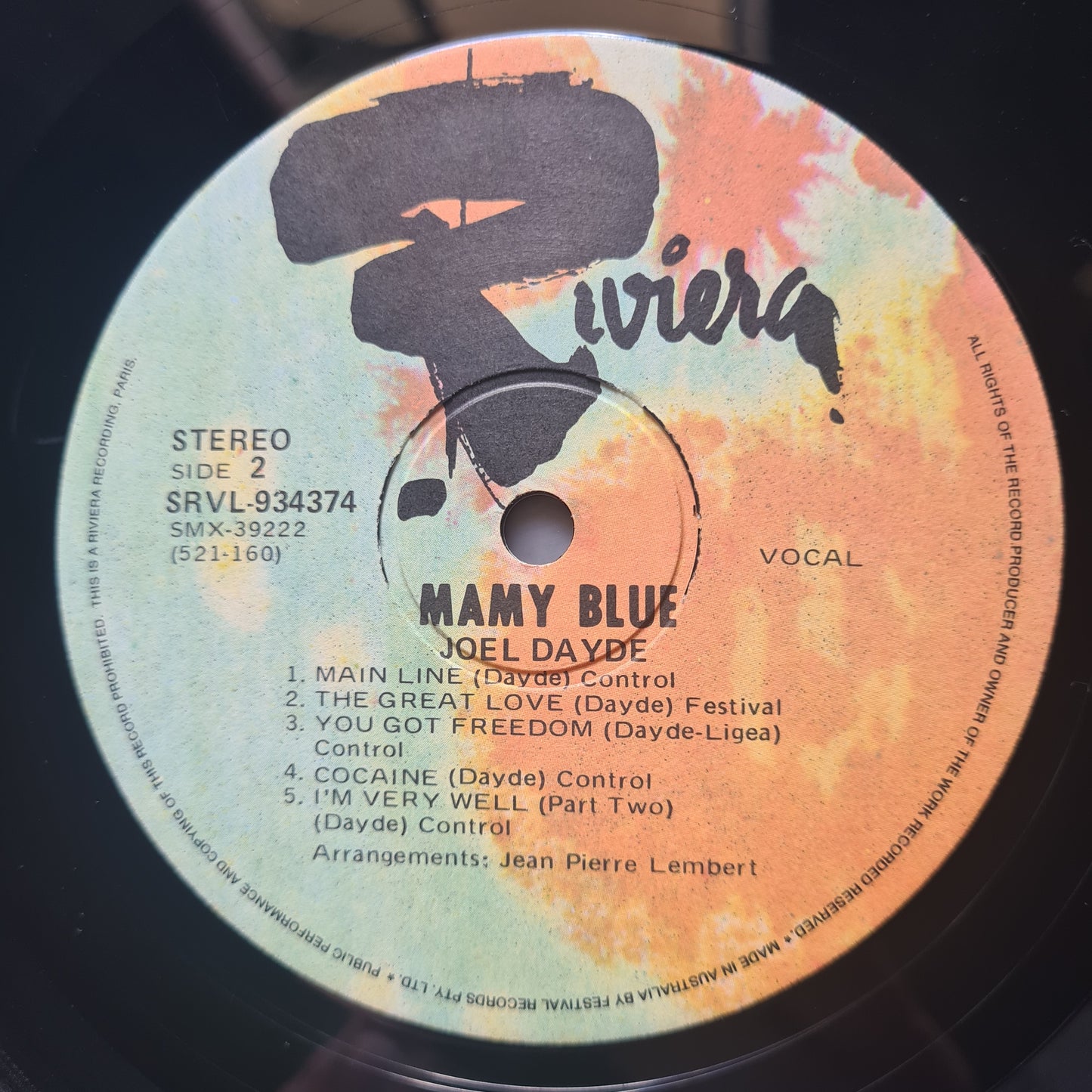 Joël Daydé  – Mamy Blue - 1971 - Vinyl Record LP - Sound Hound Records
