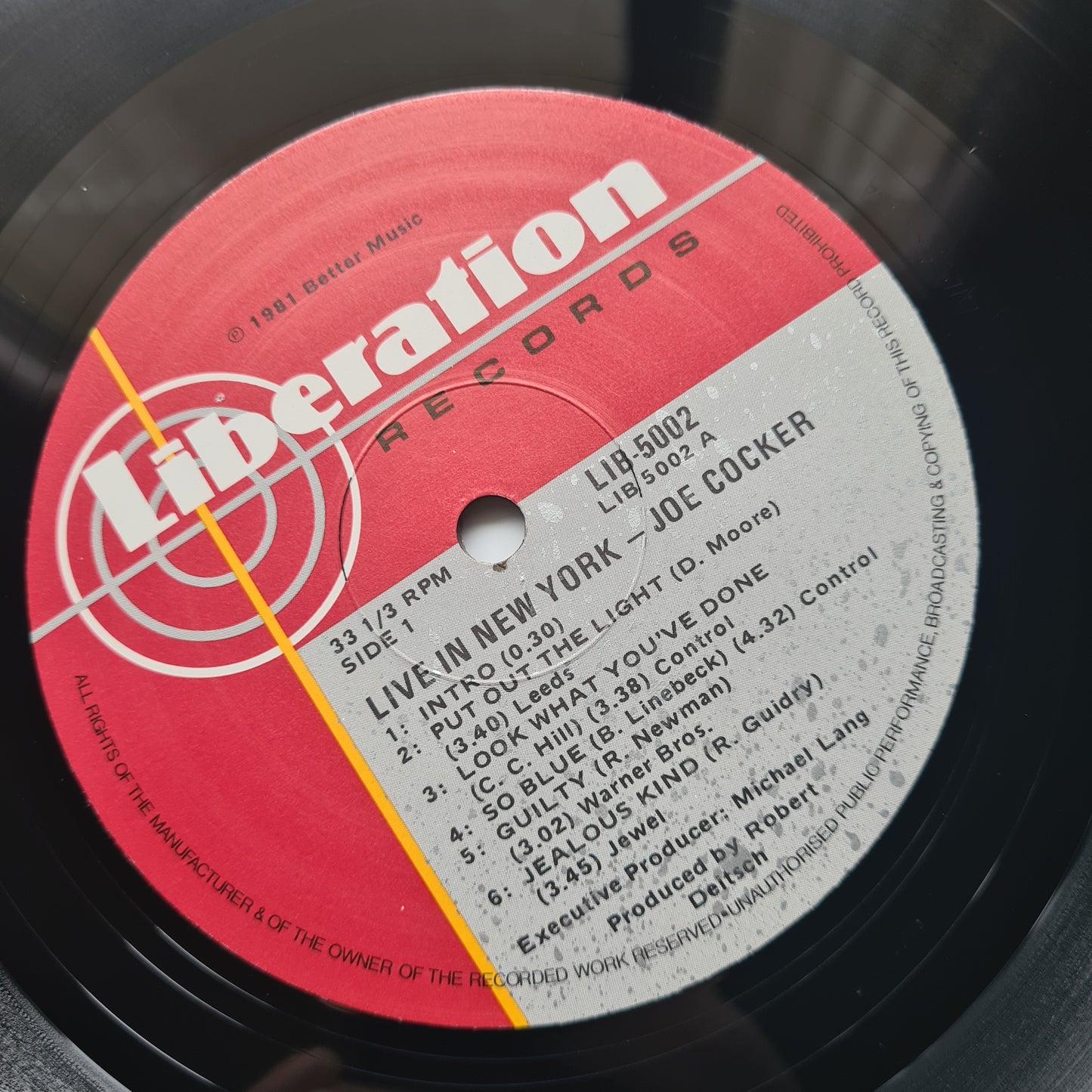Joe Cocker – Live In New York - 1981 - Vinyl Record LP - Sound Hound Records