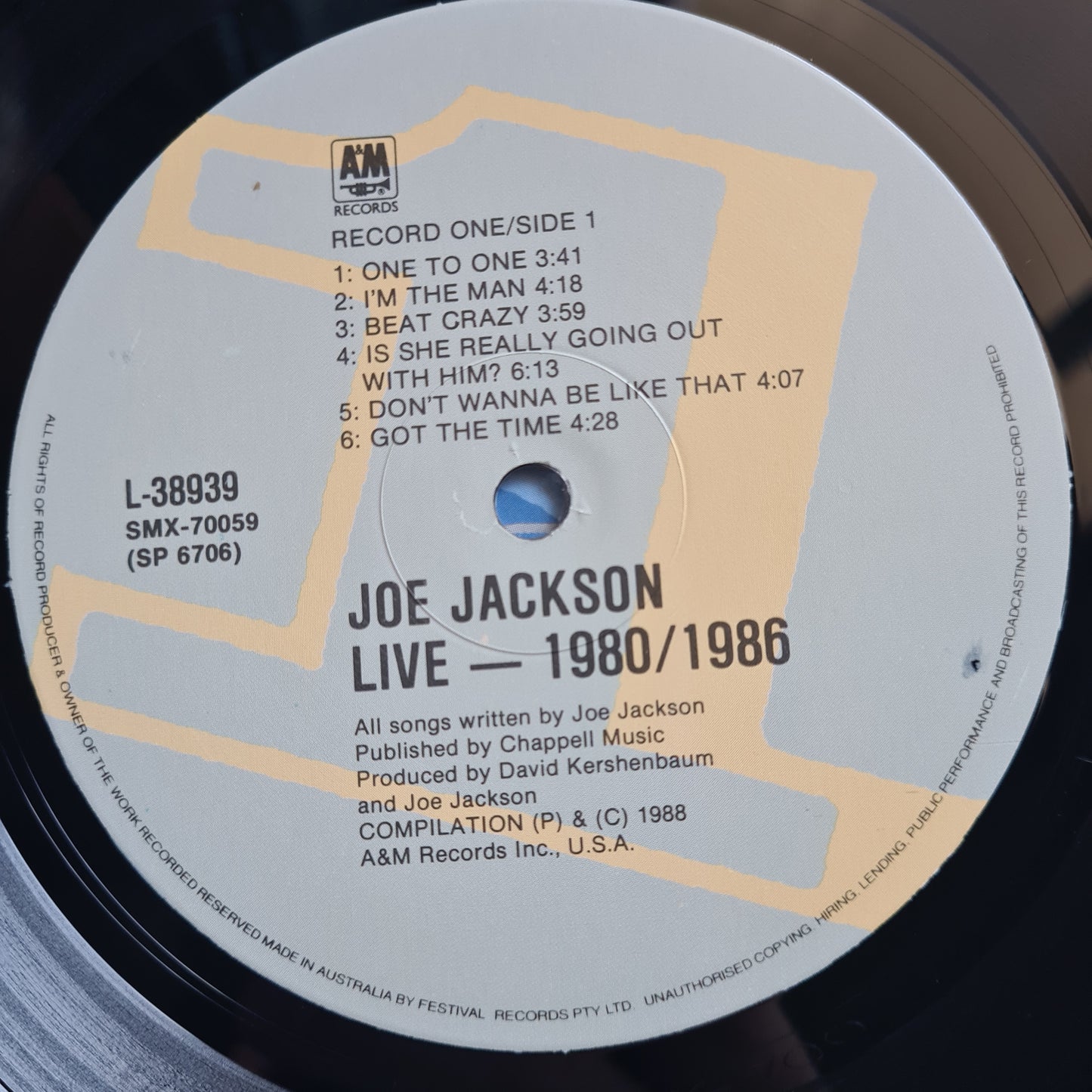 Joe Jackson – Live 1980/86 - 1988 - Vinyl Record 2LP - Sound Hound Records
