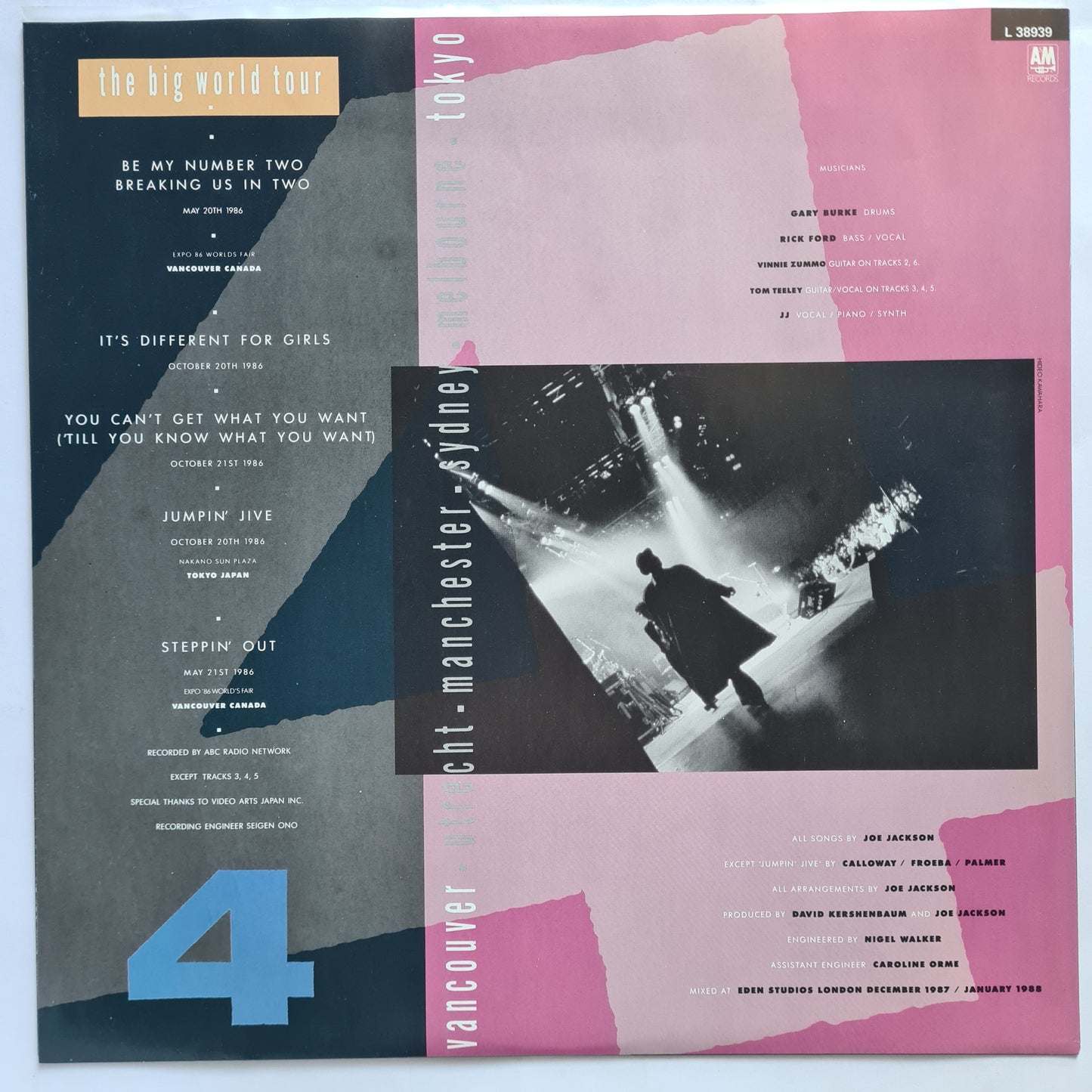 Joe Jackson – Live 1980/86 - 1988 - Vinyl Record 2LP - Sound Hound Records