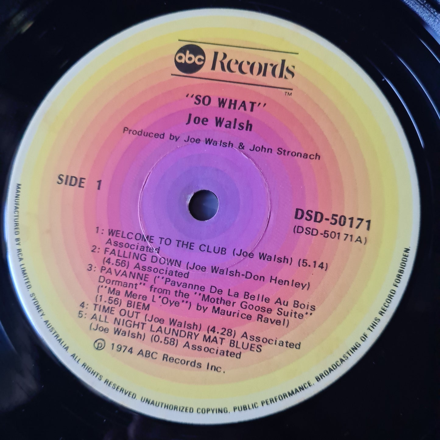 Joe Walsh (Eagles) – So What - 1974 - Vinyl Record LP - Sound Hound Records