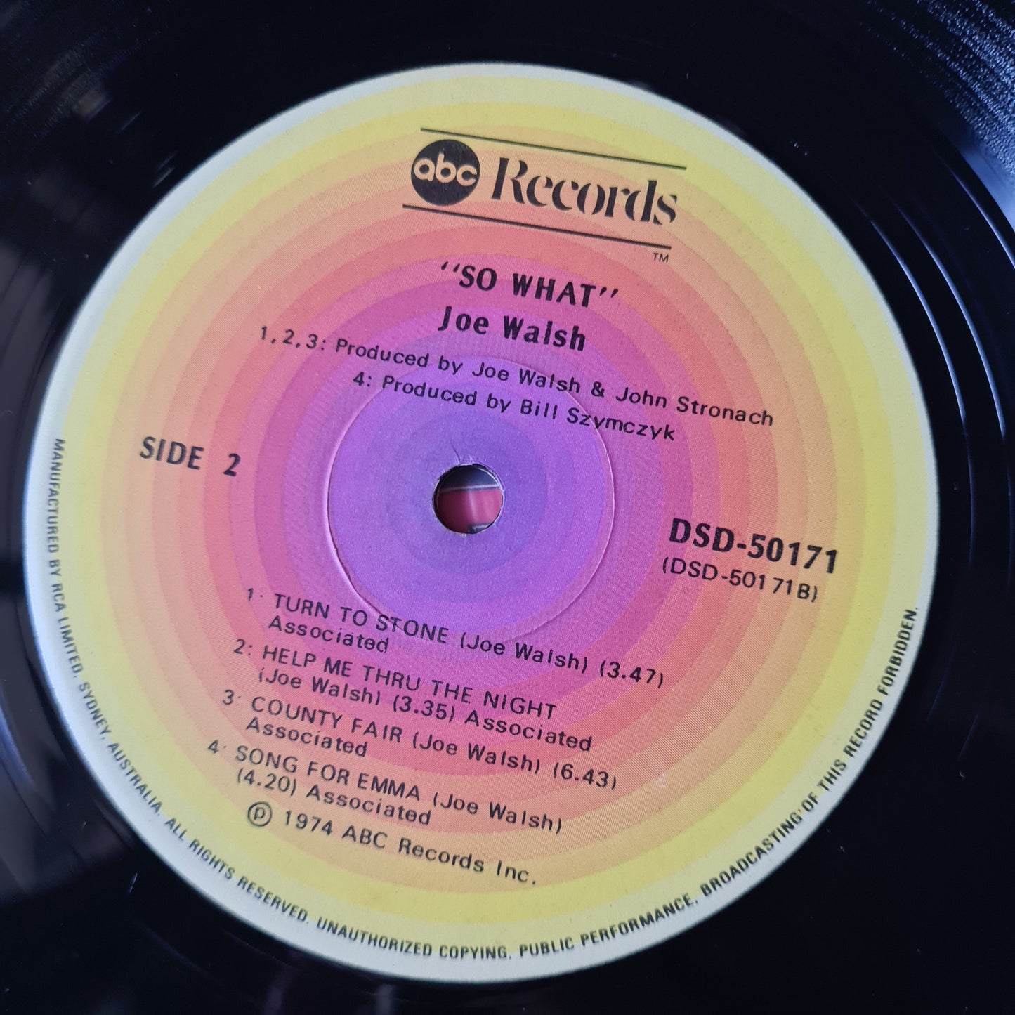 Joe Walsh (Eagles) – So What - 1974 - Vinyl Record LP - Sound Hound Records