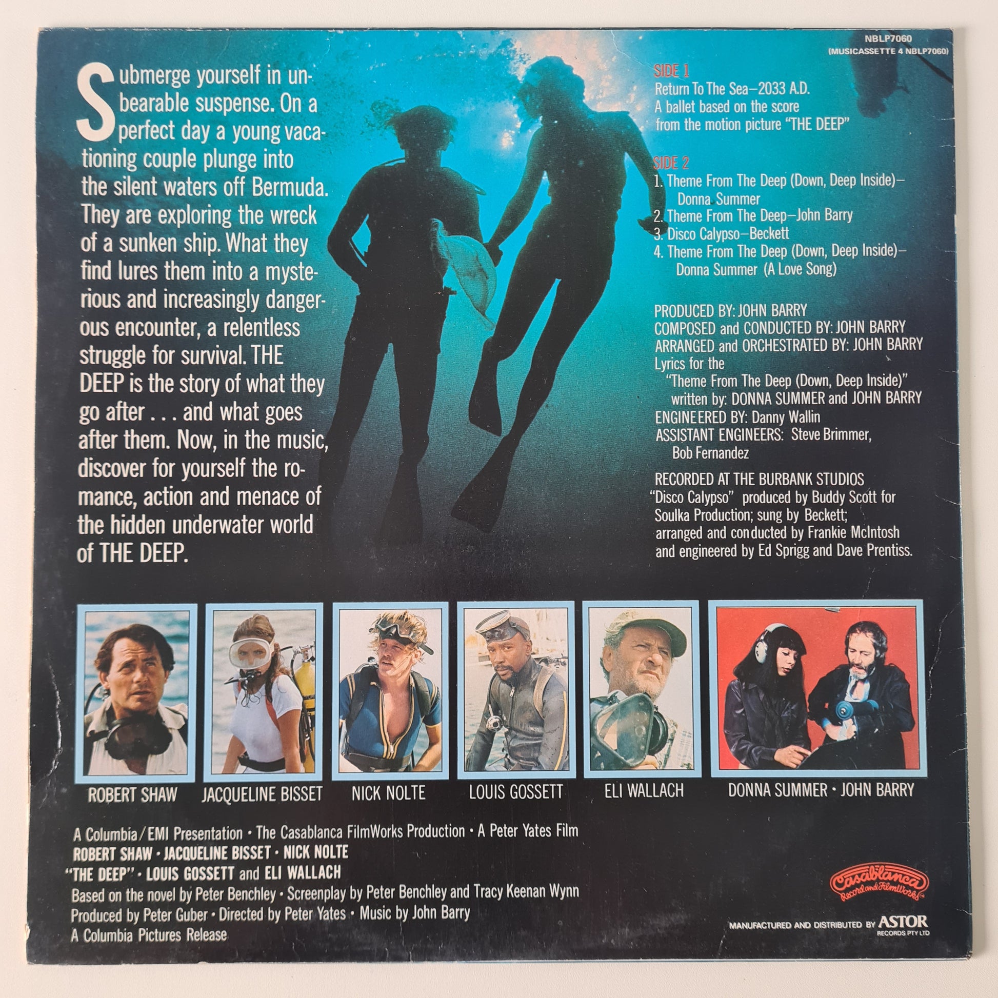 John Barry / Donna Summer – The Deep (Music From The Original Motion Picture Soundtrack) - 1977 - Vinyl Record LP - Sound Hound Records