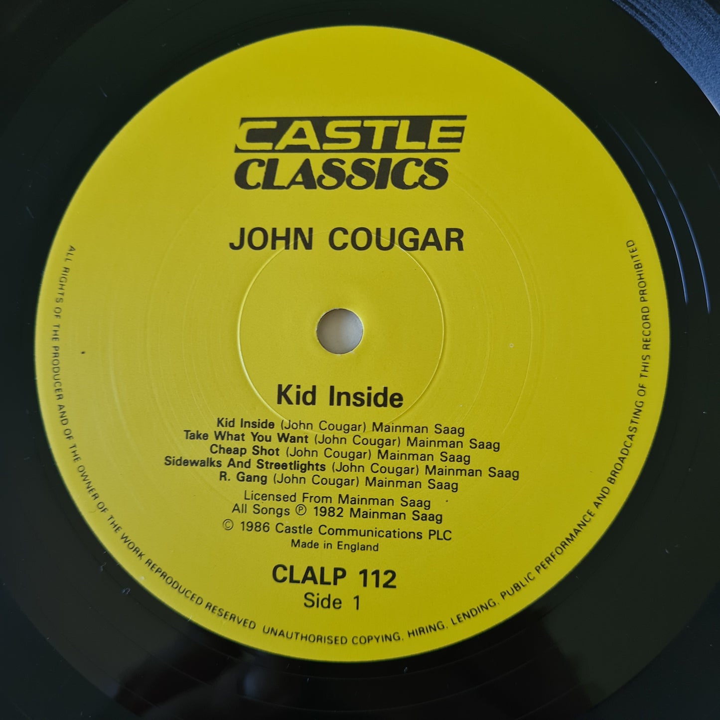 John Cougar – The Kid Inside (The Lost Album) - 1982 (1986 UK Pressing) - Vinyl Record LP - Sound Hound Records