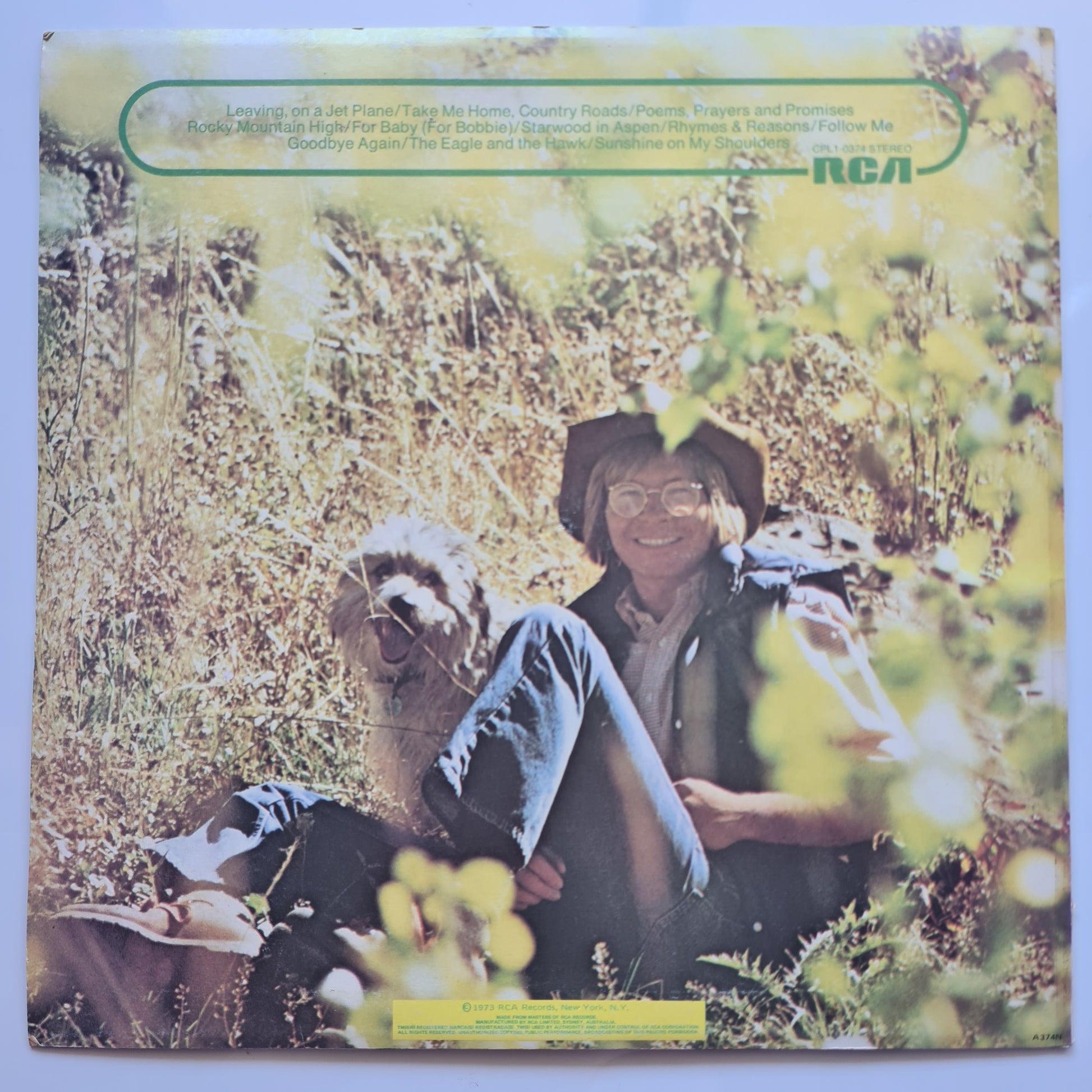 John Denver – John Denver's Greatest Hits - 1973 - Vinyl Record LP - Sound Hound Records