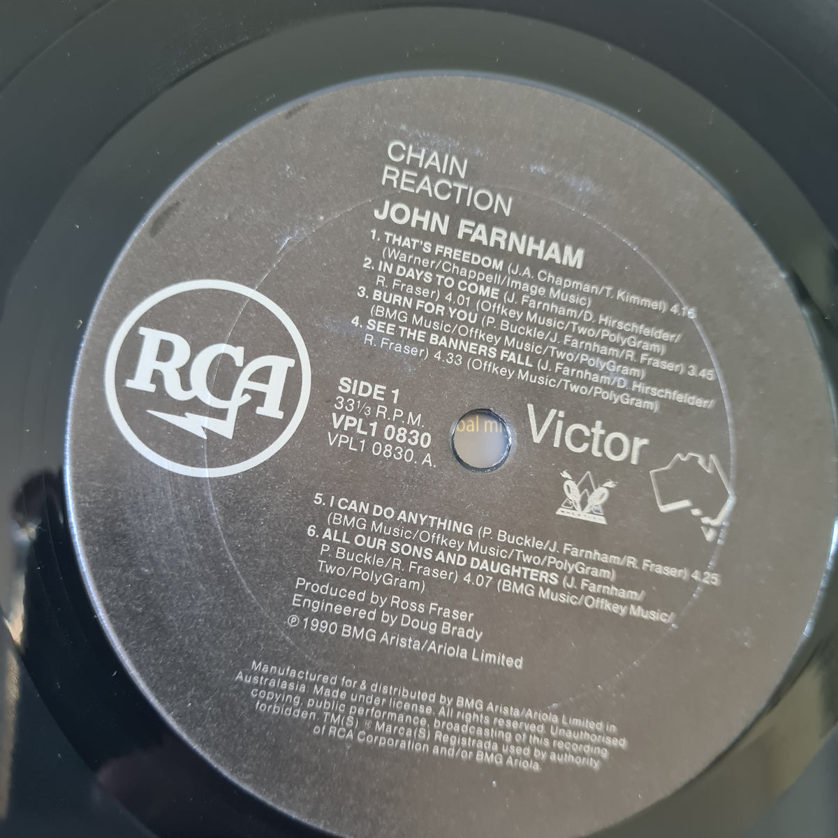John Farnham – Chain Reaction - 1990 - Vinyl Record LP - Sound Hound Records