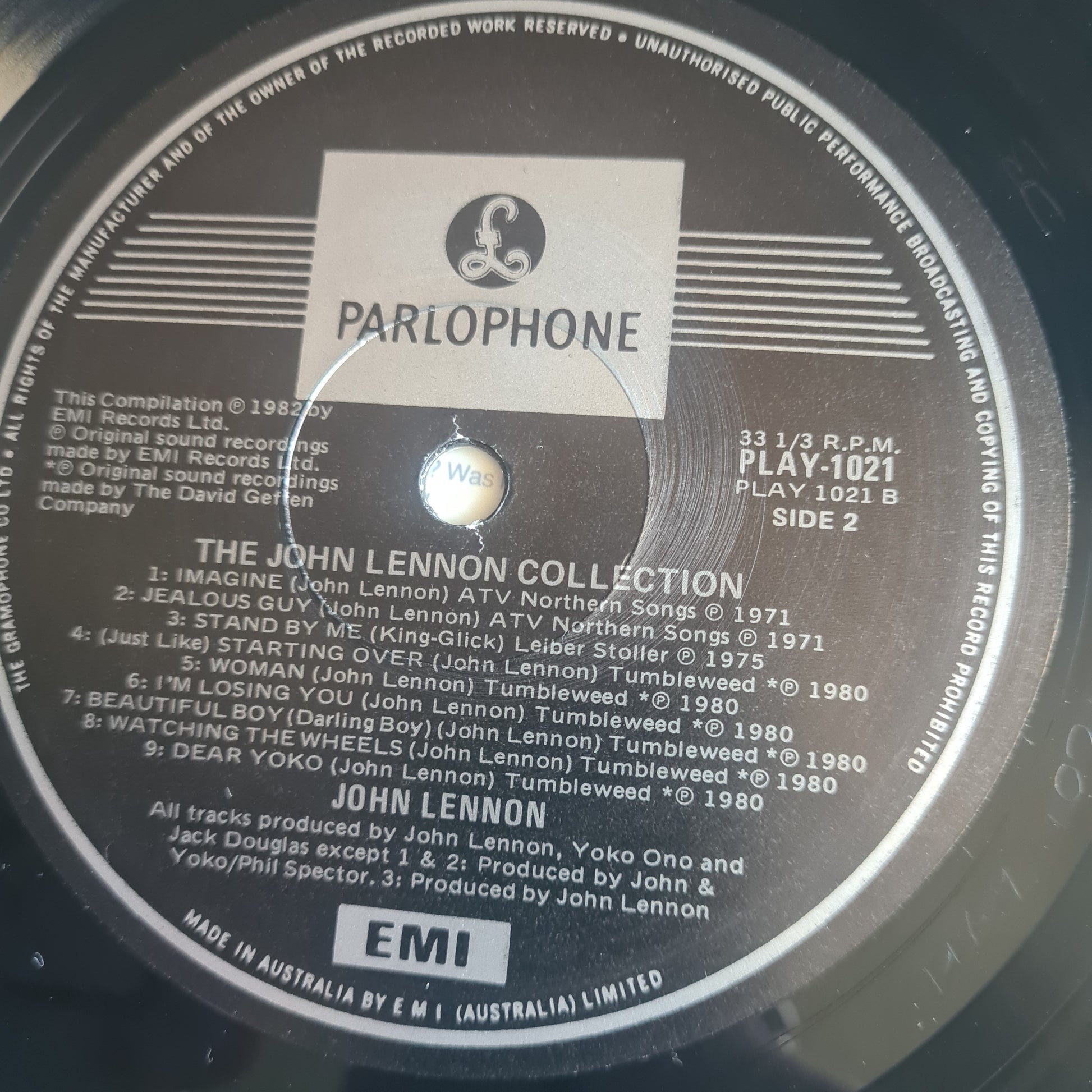 John Lennon (The Beatles) – The John Lennon Collection - 1982 - Vinyl Record LP - Sound Hound Records